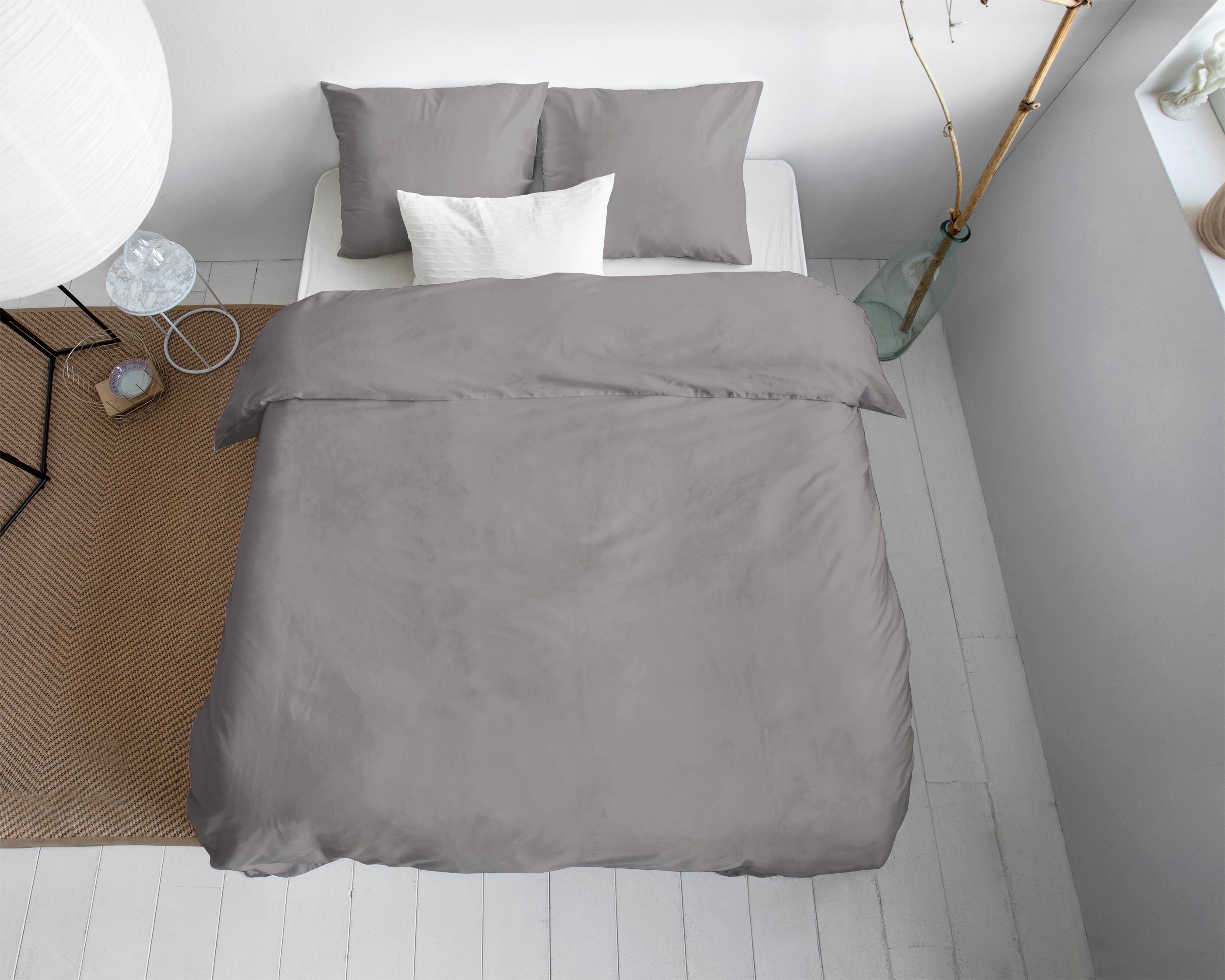 Uni Satin Duvet Cover Grey - Luxury Satin - High Quality - Modern