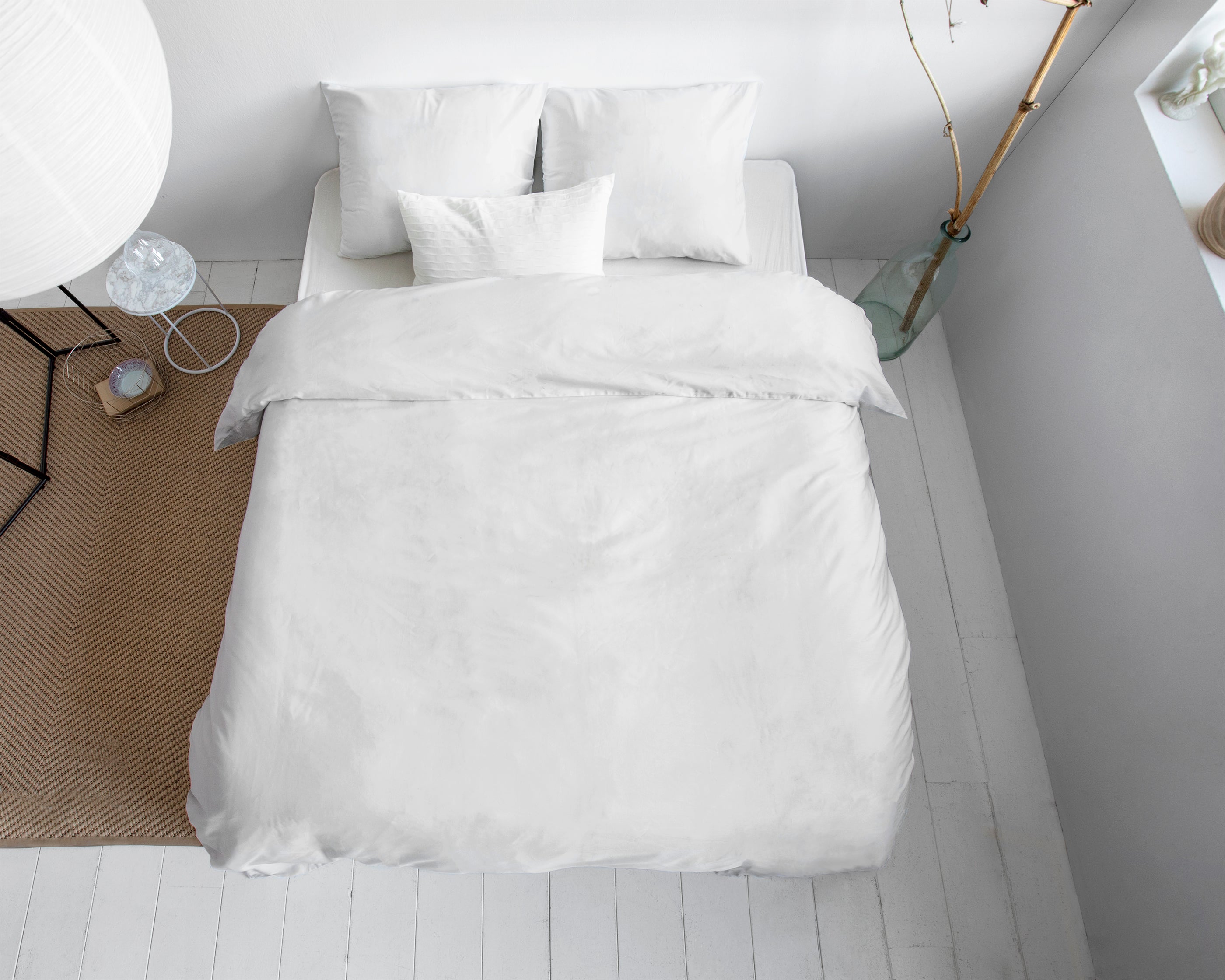 Uni Satin Duvet Cover White - Luxury Satin - High Quality - Modern