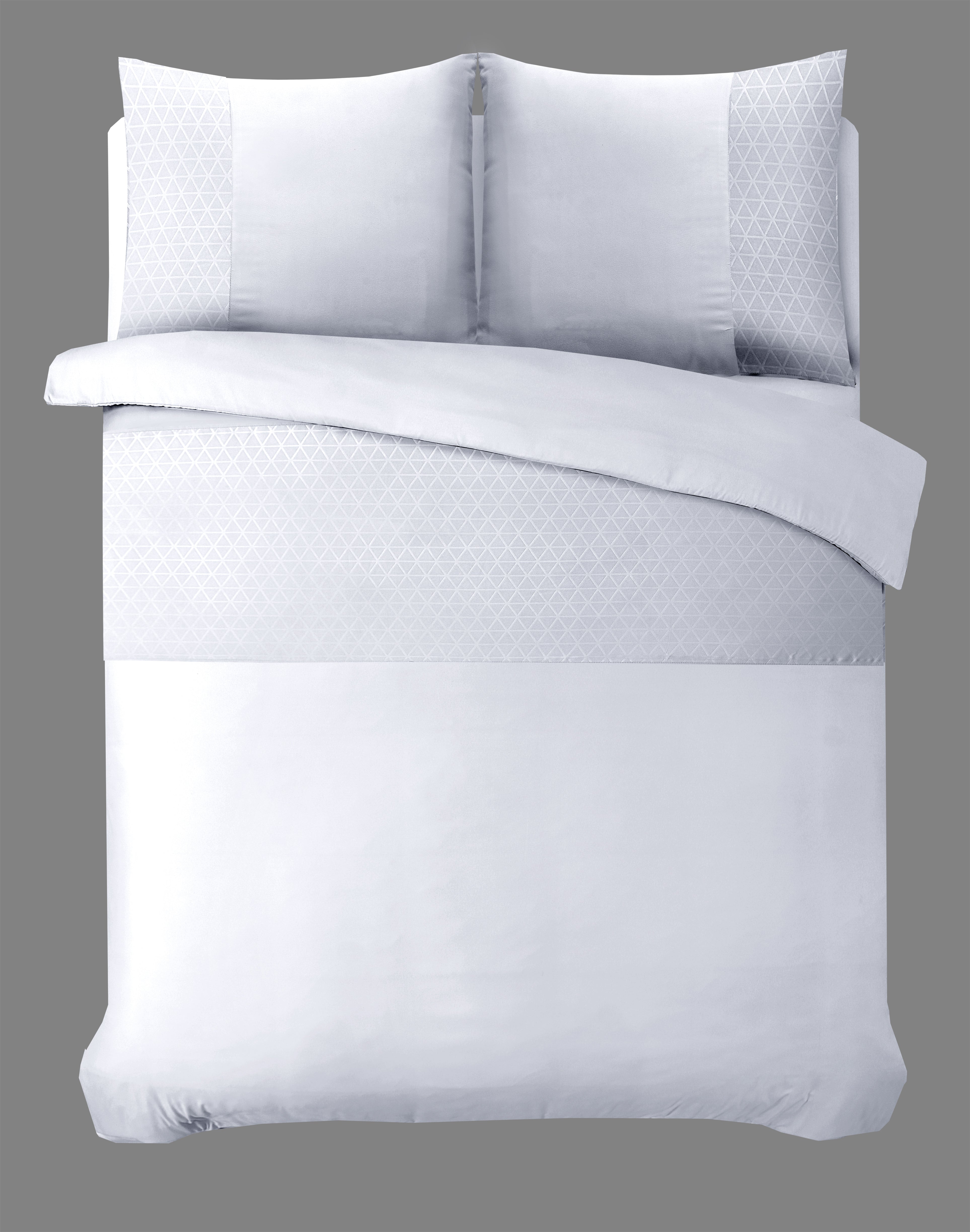 Valencia Duvet Cover White - Plain design - Deep print design - Easy to wash
