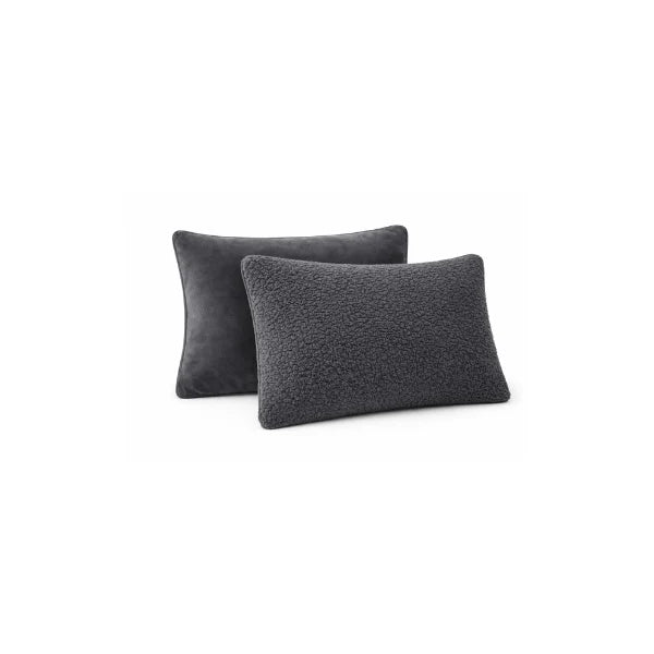 Valking Grijs Set van 2 Sherpa Comfort Kussenslopen 60 x 70 cm