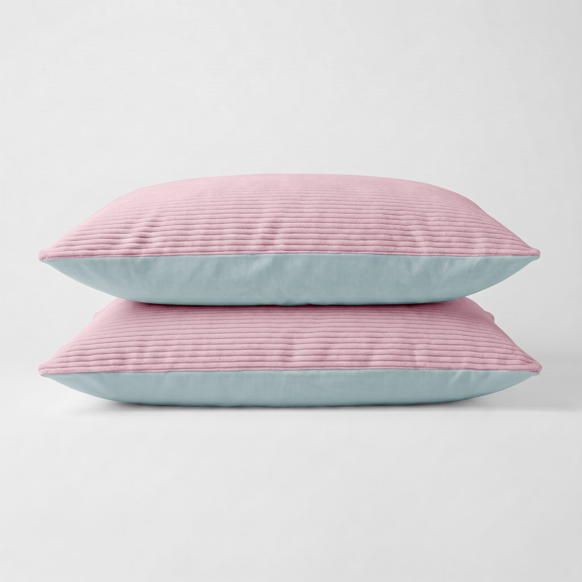 Valking Kussenslopen Corduroy - Oud Roze/Licht Grijs - Set van 2 stuks