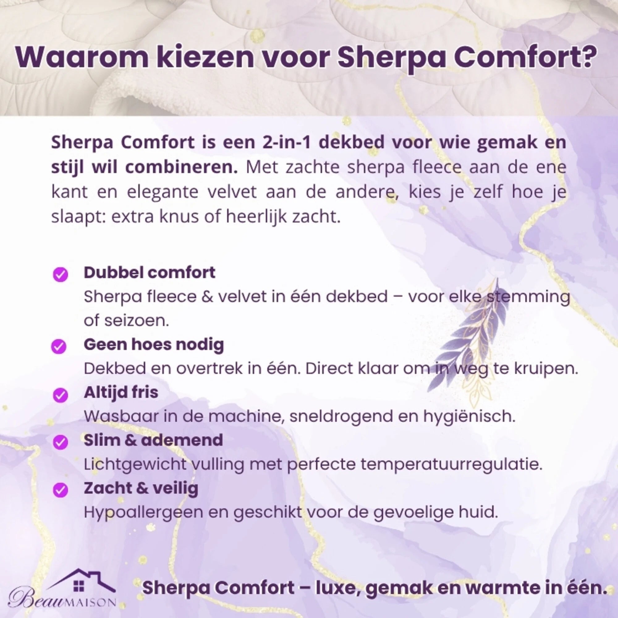 Valking Teddy/Velvet Dekbed - Sand - Voor het hele jaar + Instopflap