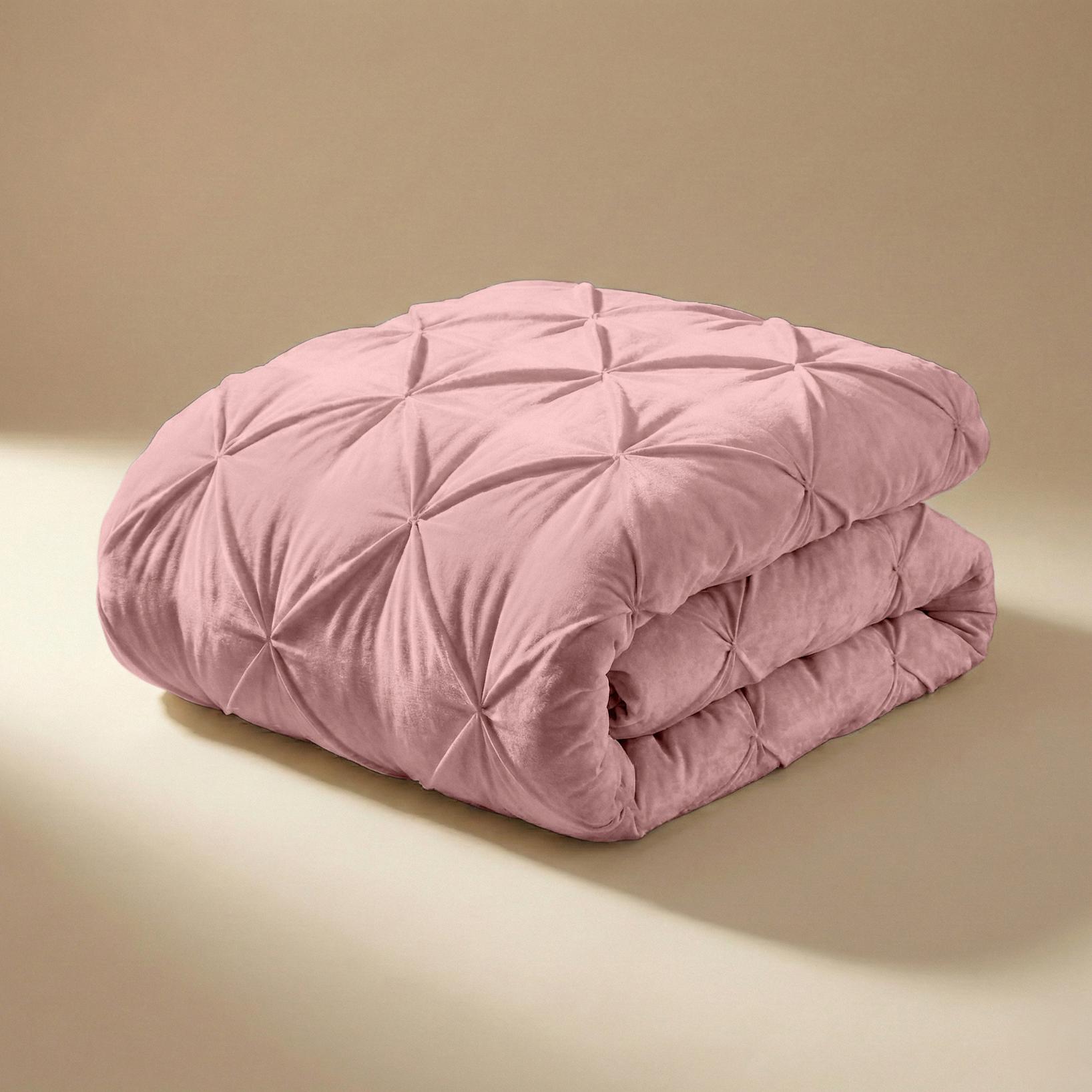 Valking Velvet Pintuck Dekbed - Roze - Voor het hele jaar