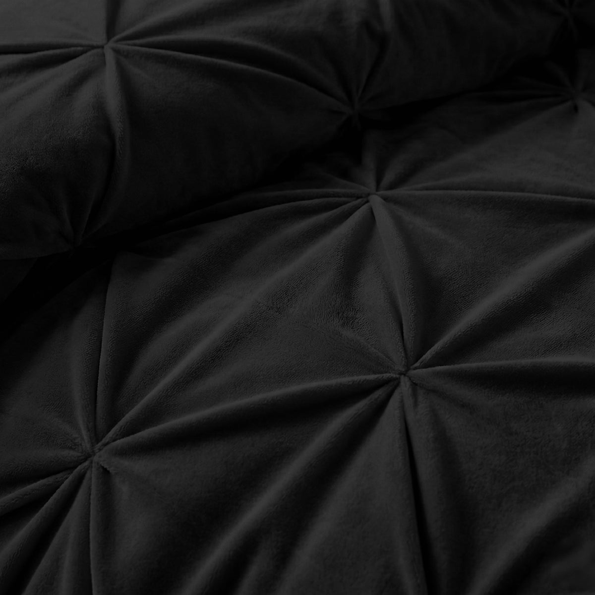 Valking Velvet Pintuck Dekbed - Zwart - Voor het hele jaar