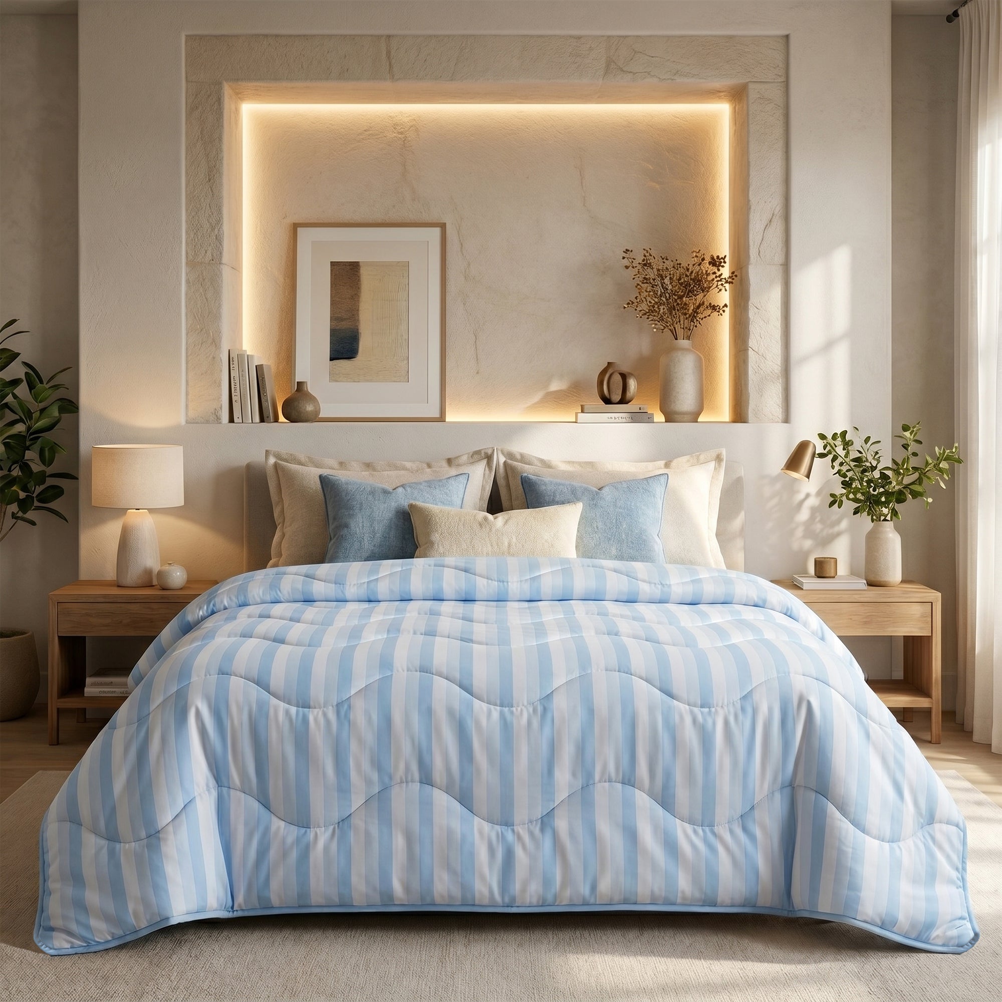 Valking® Cooling Dekbed Zonder Overtrek - Licht Blauw - Voor de zomer