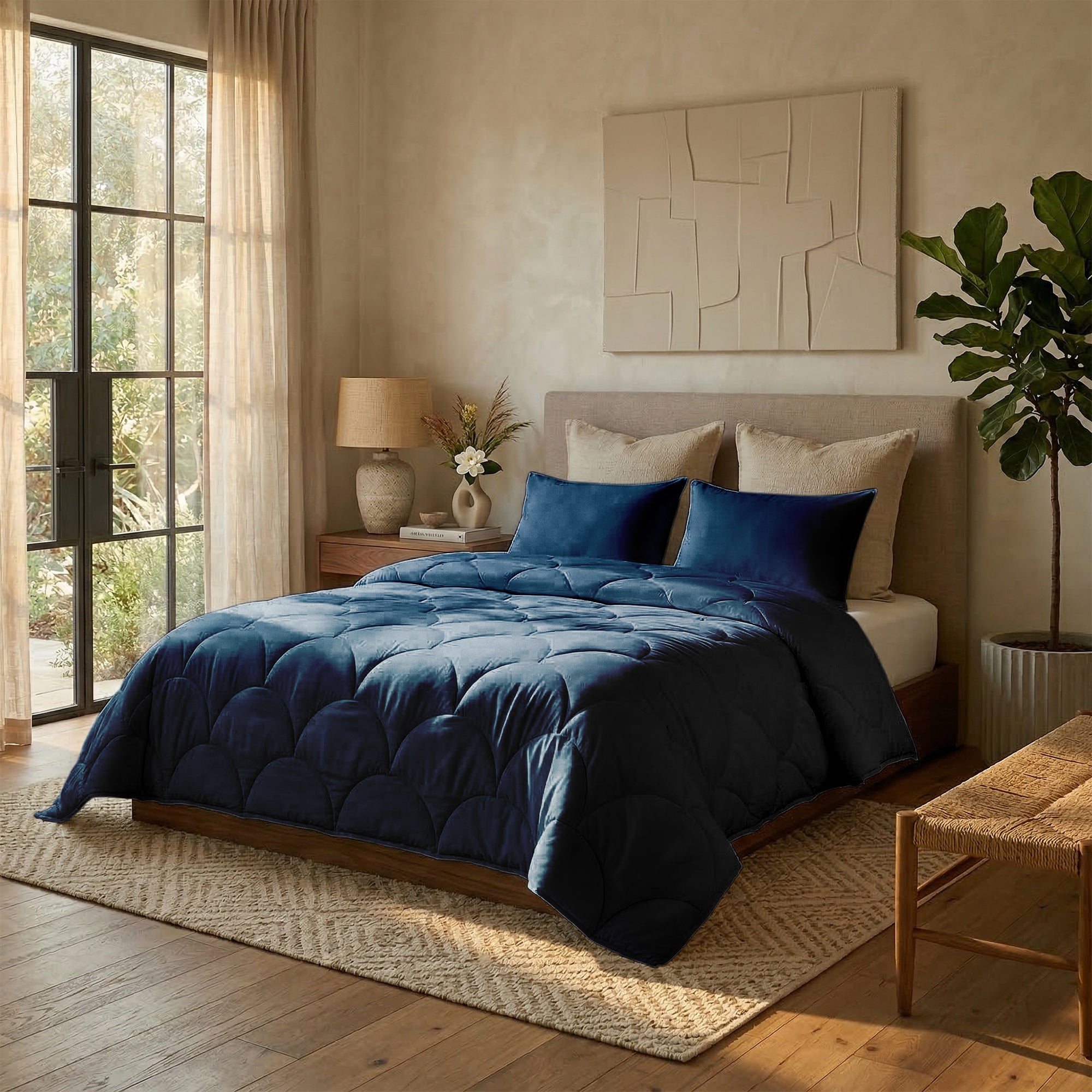 Valking® Dekbed - Katoen Percale - Blauw - Voor het hele jaar + Slopen