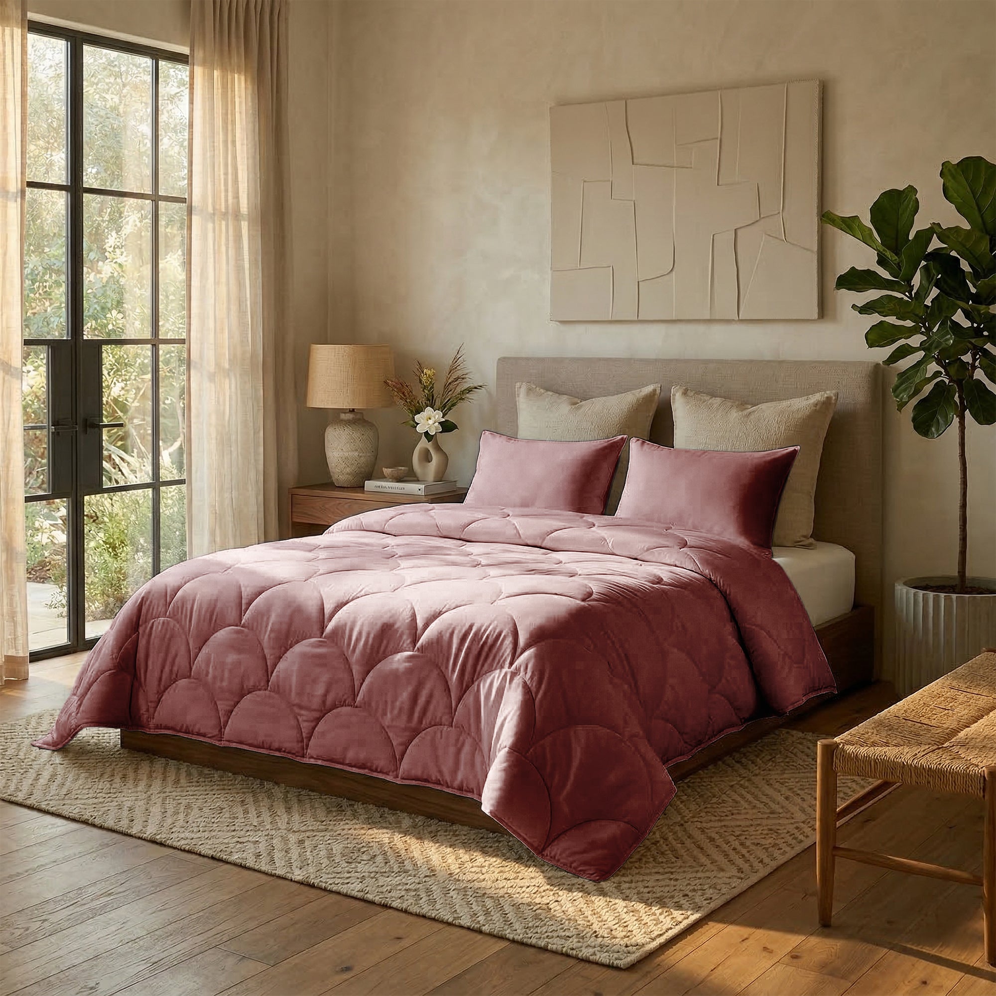 Valking® Dekbed - Katoen Percale - Roze - Voor het hele jaar + Slopen