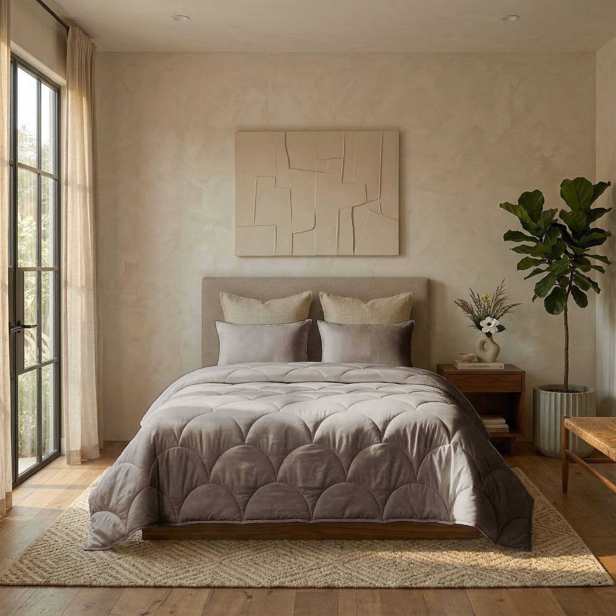 Valking® Dekbed - Katoen Percale - Taupe - Voor het hele jaar + Slopen