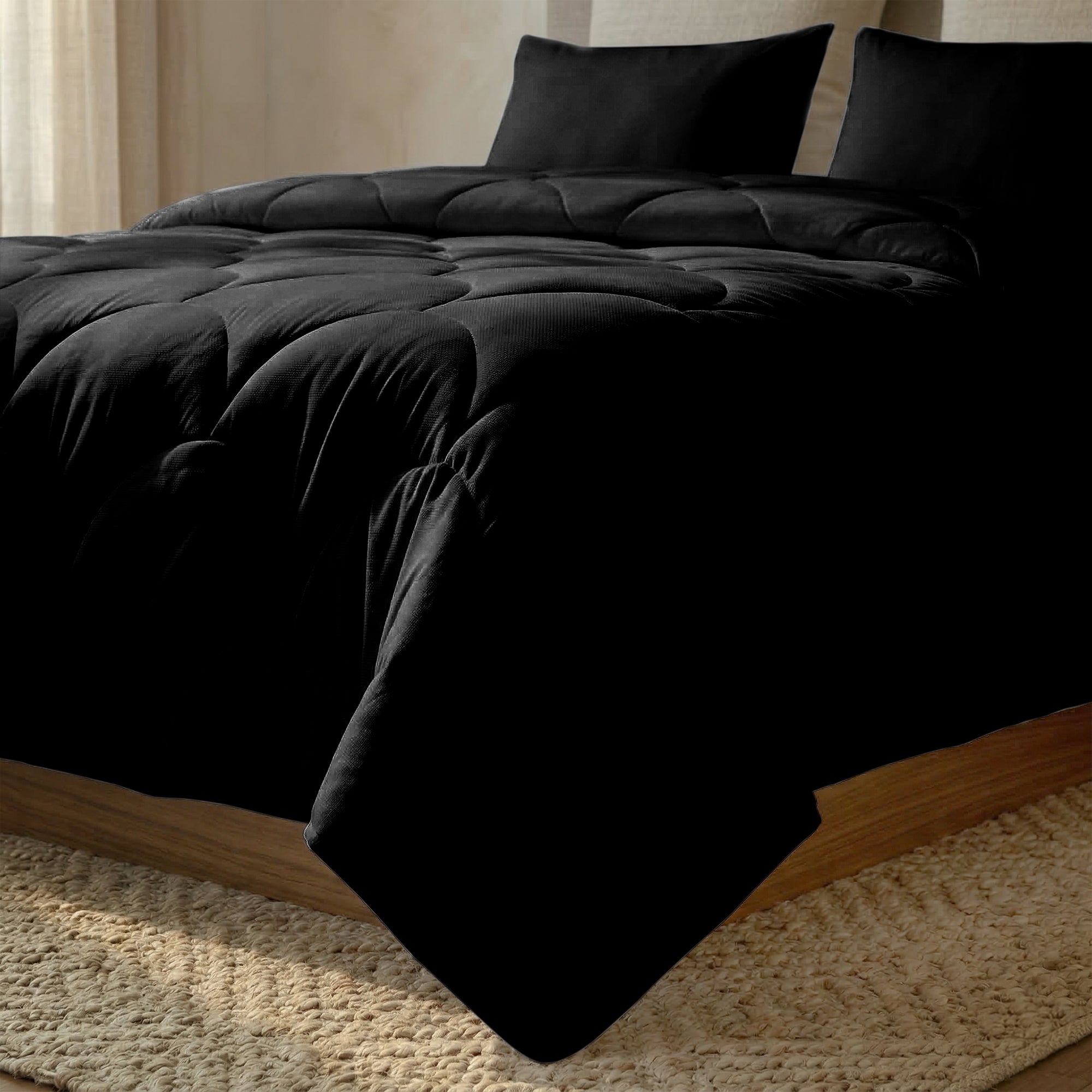 Valking® Dekbed - Katoen Percale - Zwart - Voor het hele jaar + Slopen