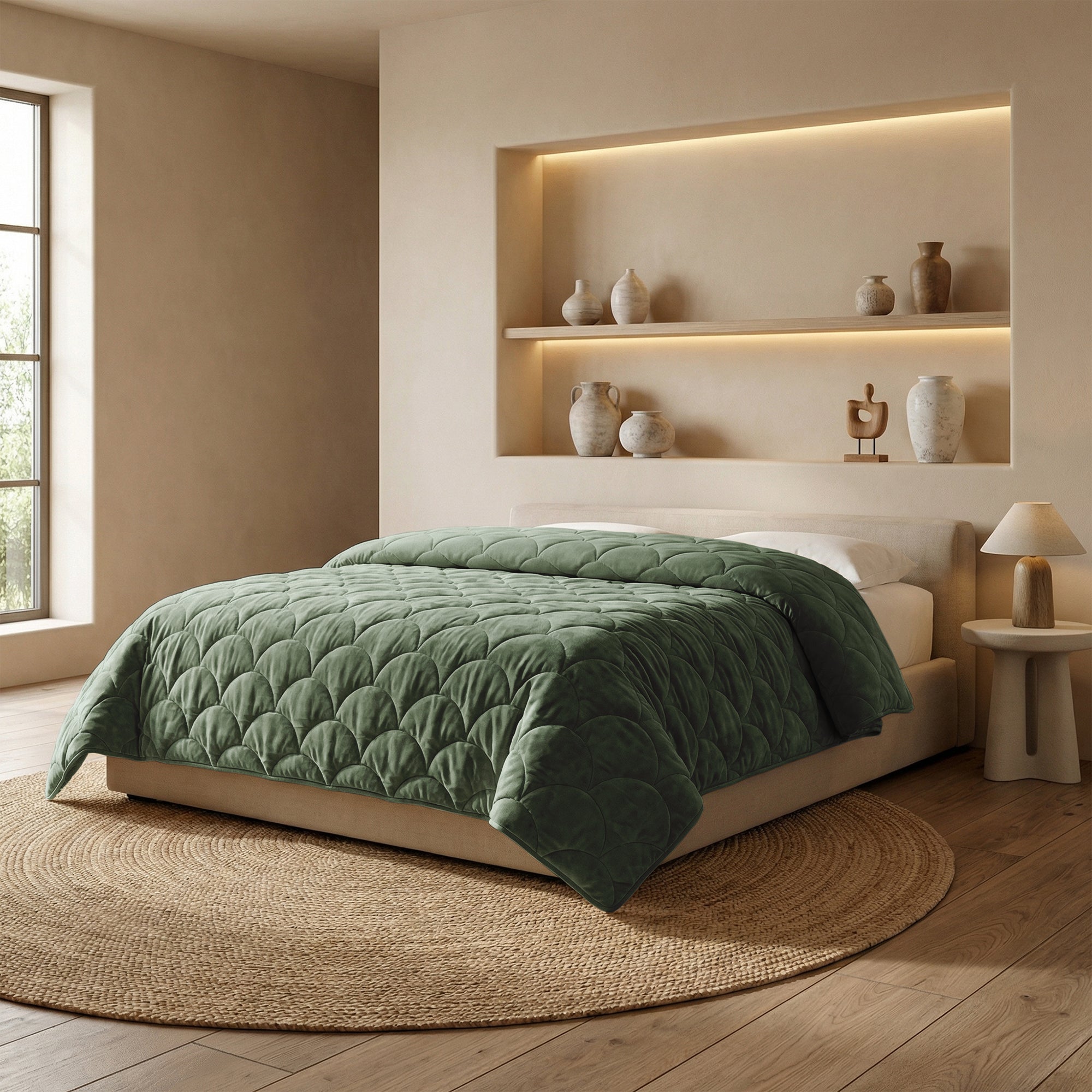 Valking® Dekbed Chenille Velvet Emboss - Groen - Voor het hele jaar