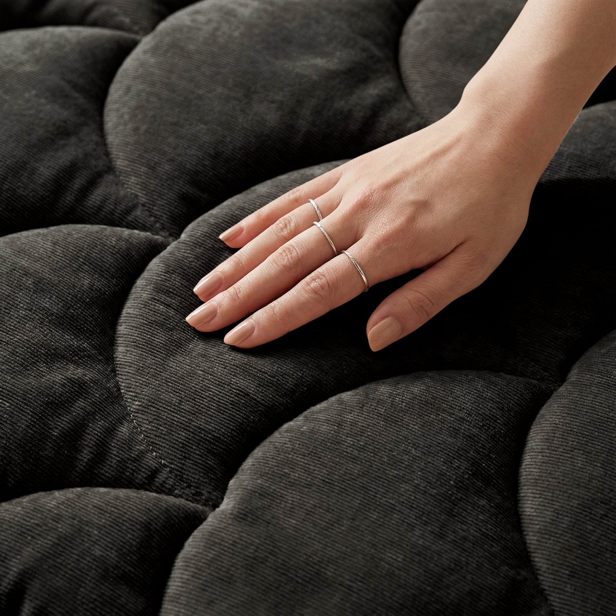 Valking® Dekbed Chenille Velvet Emboss - Zwart - Voor het hele jaar