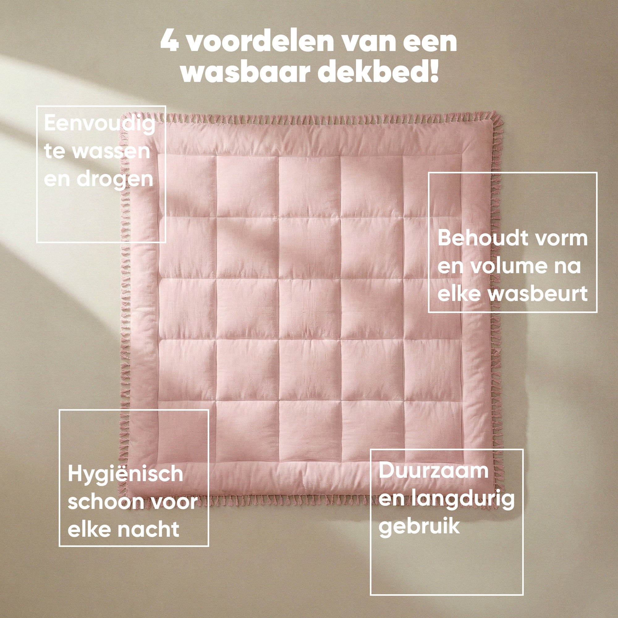 Valking® Dekbed Lace Trim - Ibiza Roze - Voor het hele jaar