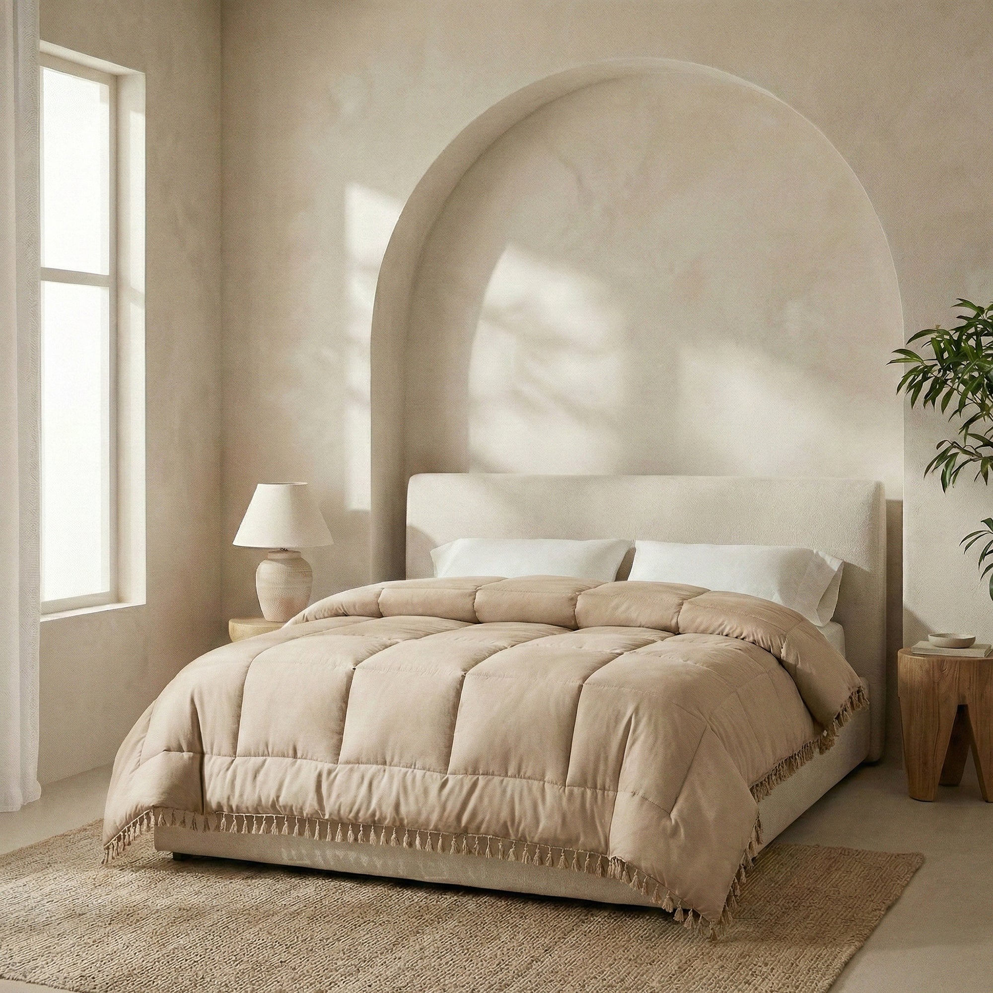Valking® Dekbed Lace Trim - Ibiza Taupe - Voor het hele jaar