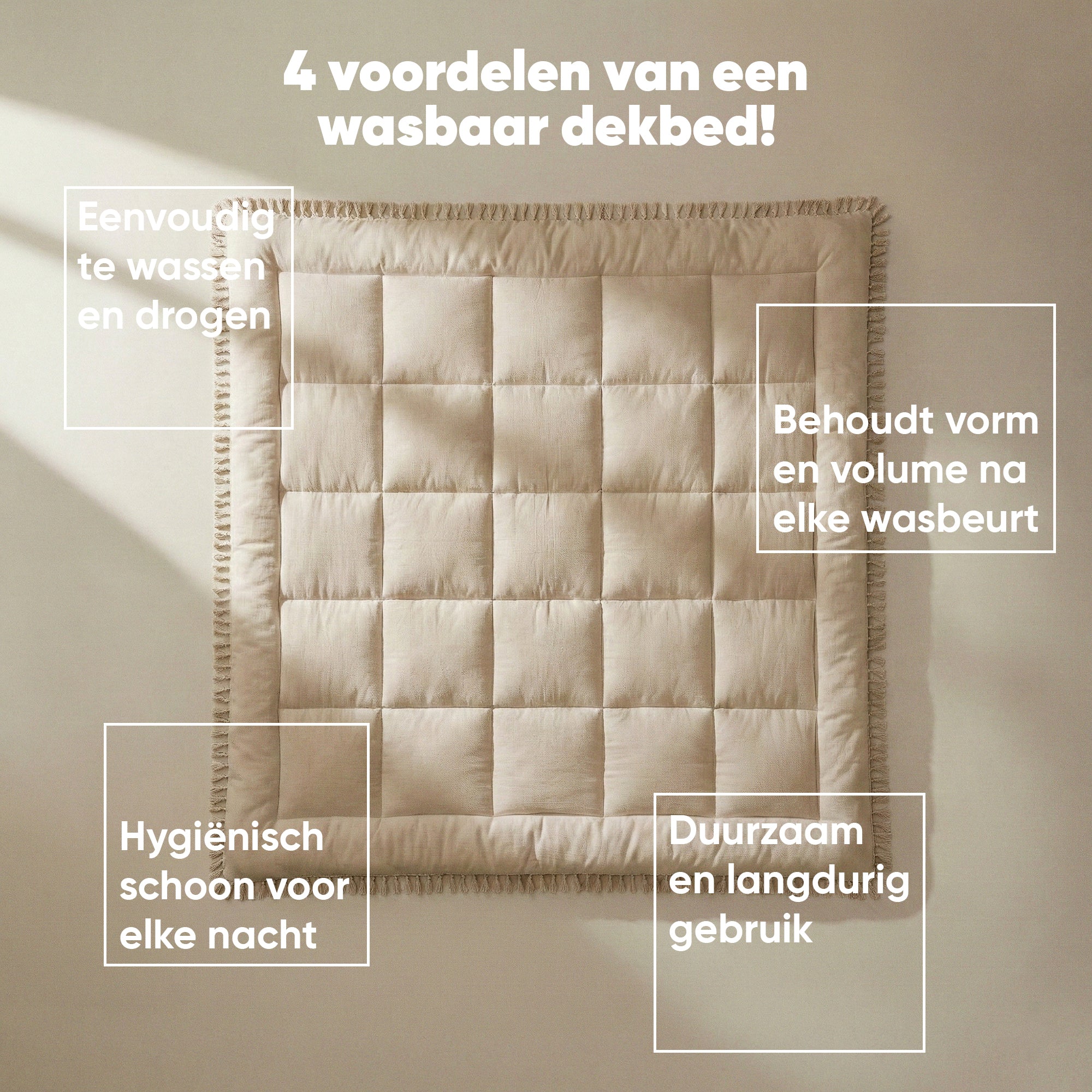 Valking® Dekbed Lace Trim - Ibiza Taupe - Voor het hele jaar