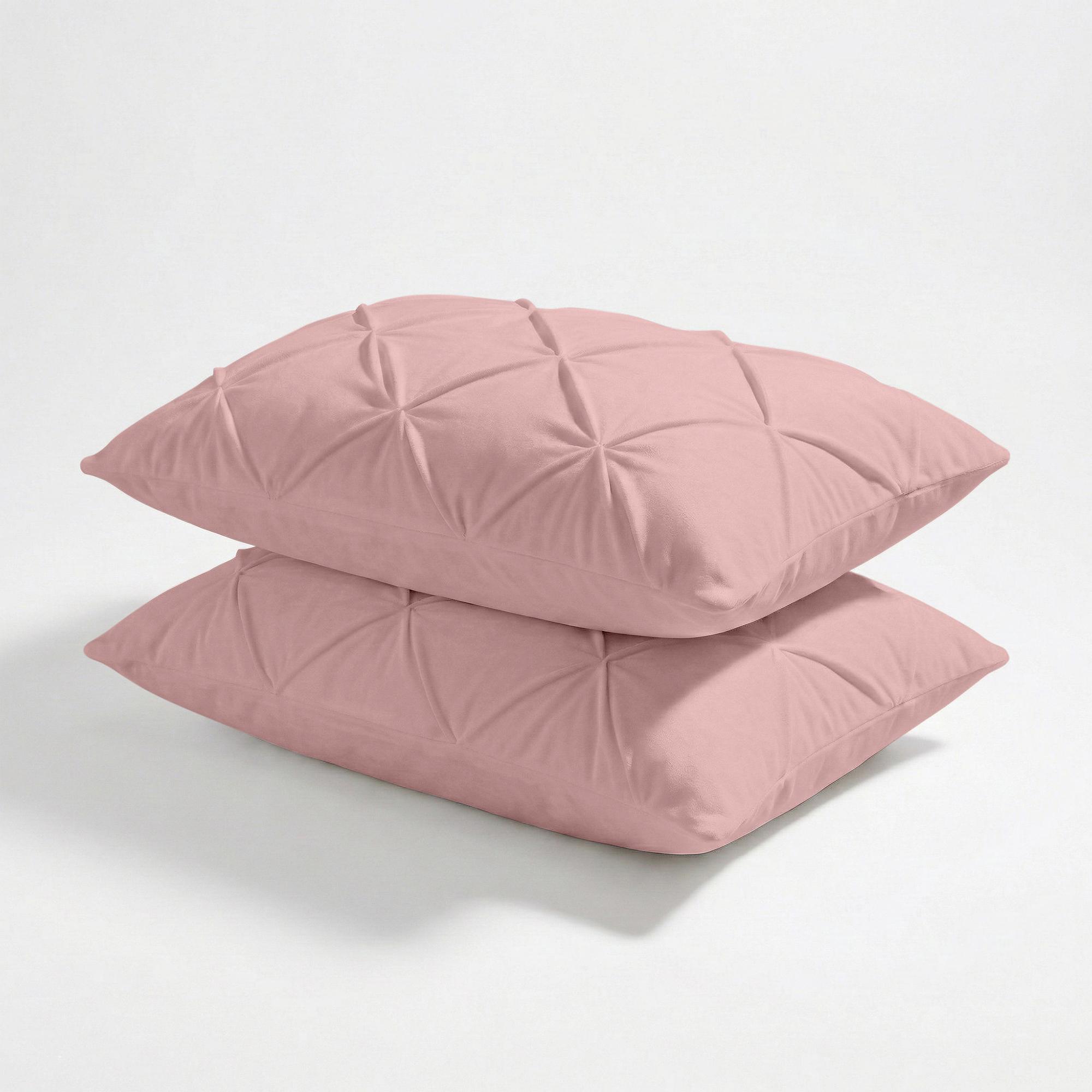 Valking® Kussenslopen - Velvet Diamant Pintuck - Old Pink - 2 Stuks