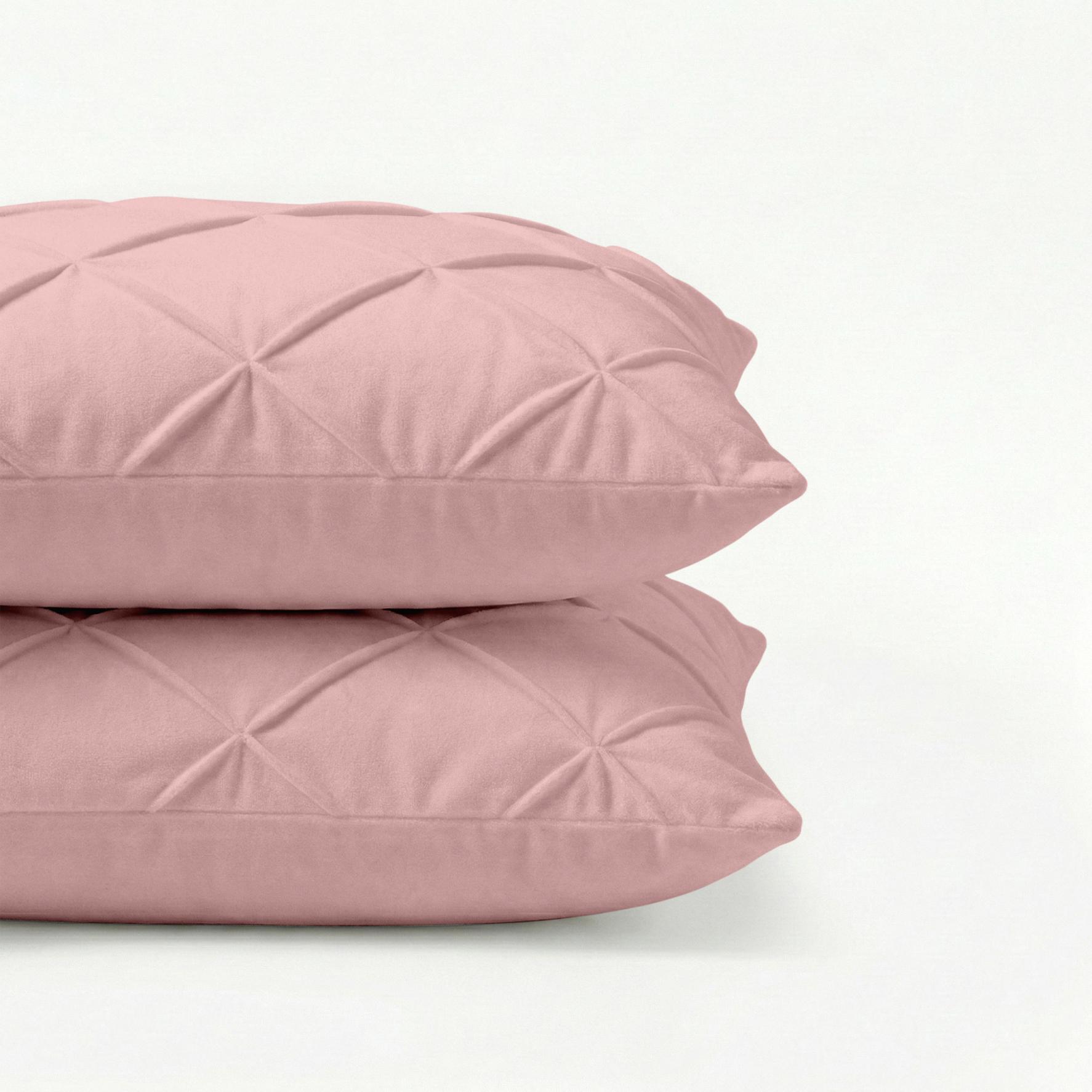 Valking® Kussenslopen - Velvet Diamant Pintuck - Old Pink - 2 Stuks