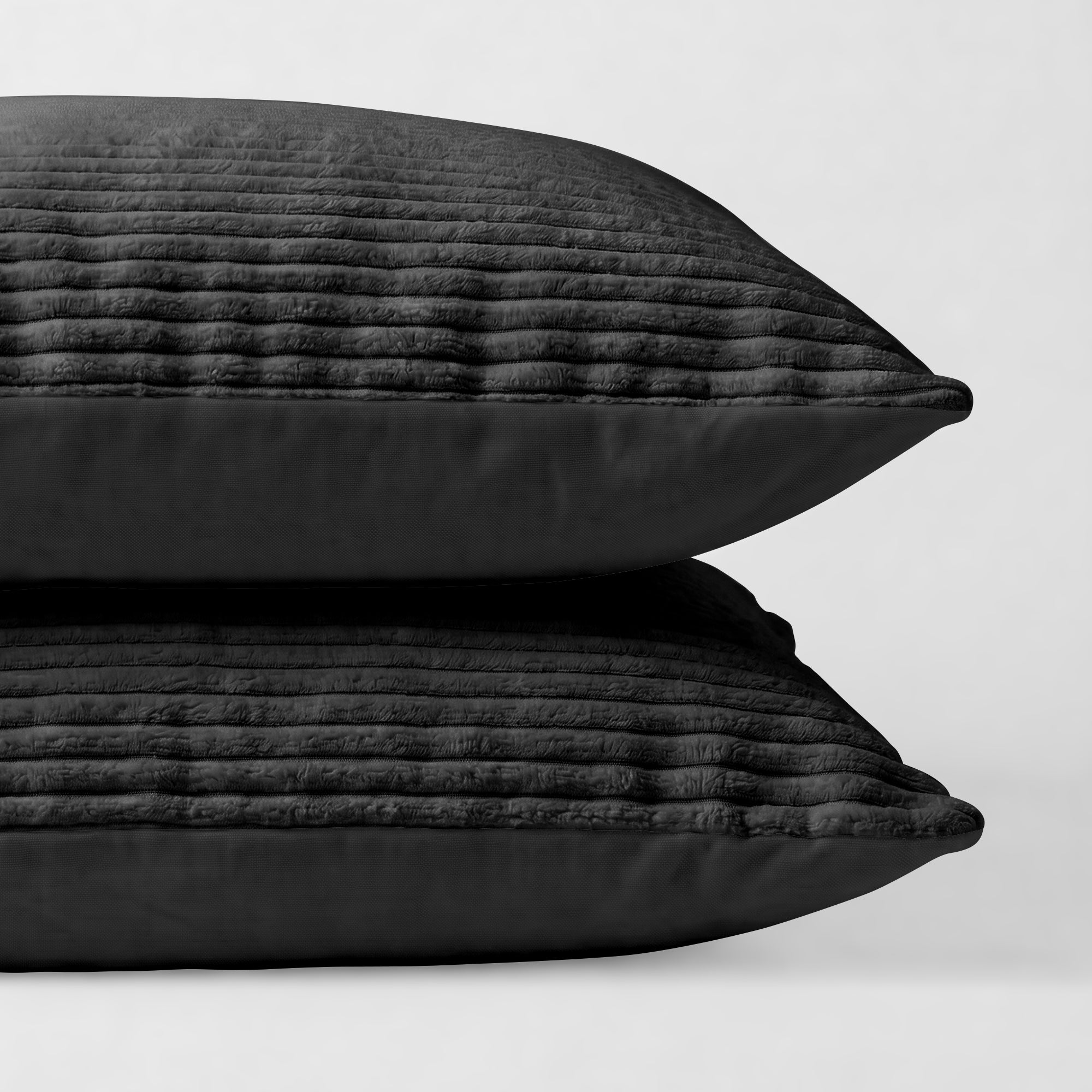Valking® Kussenslopen Corduroy - Antraciet/ Zwart - Set van 2 stuks