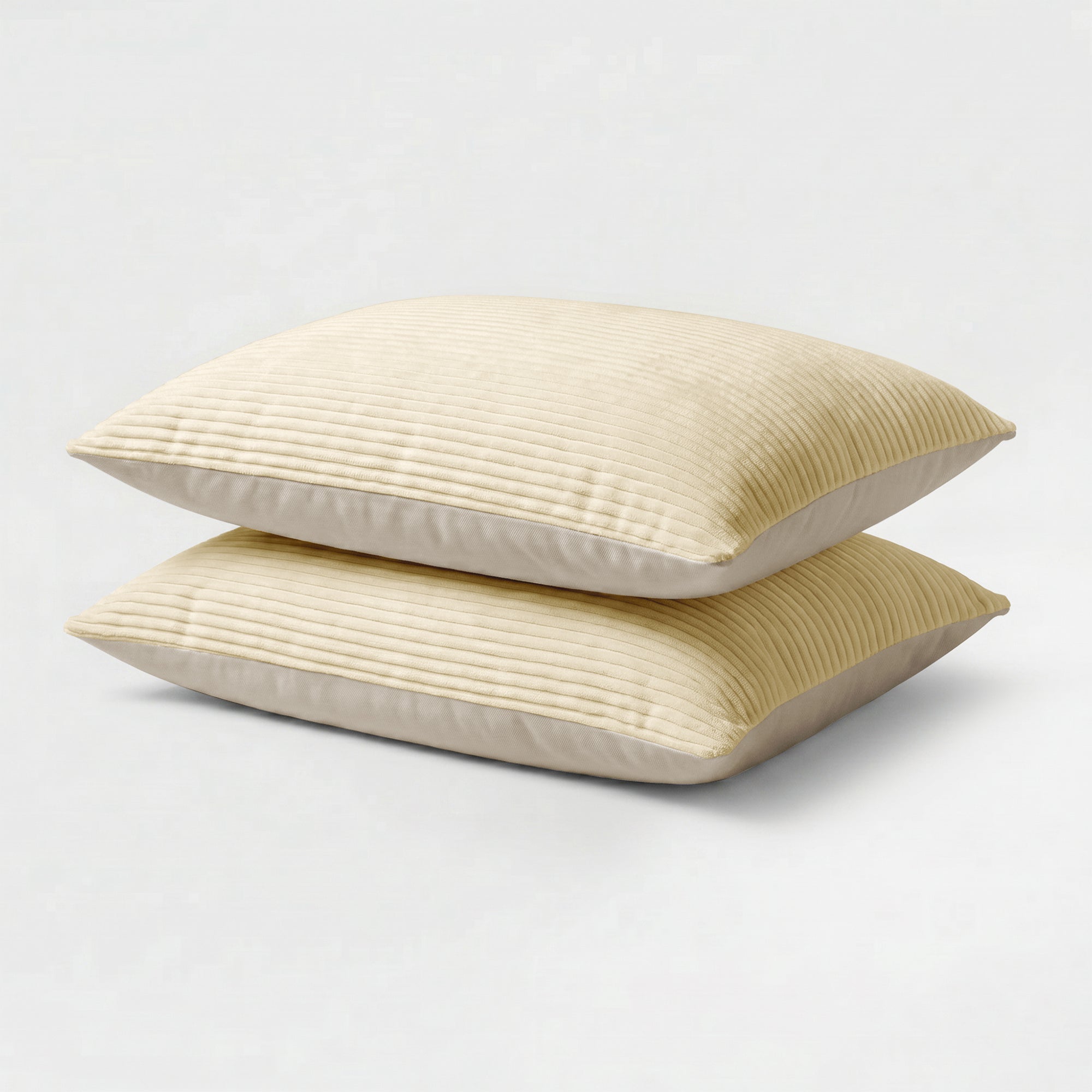 Valking® Kussenslopen Corduroy - Champagne/ Taupe - Set van 2 stuks