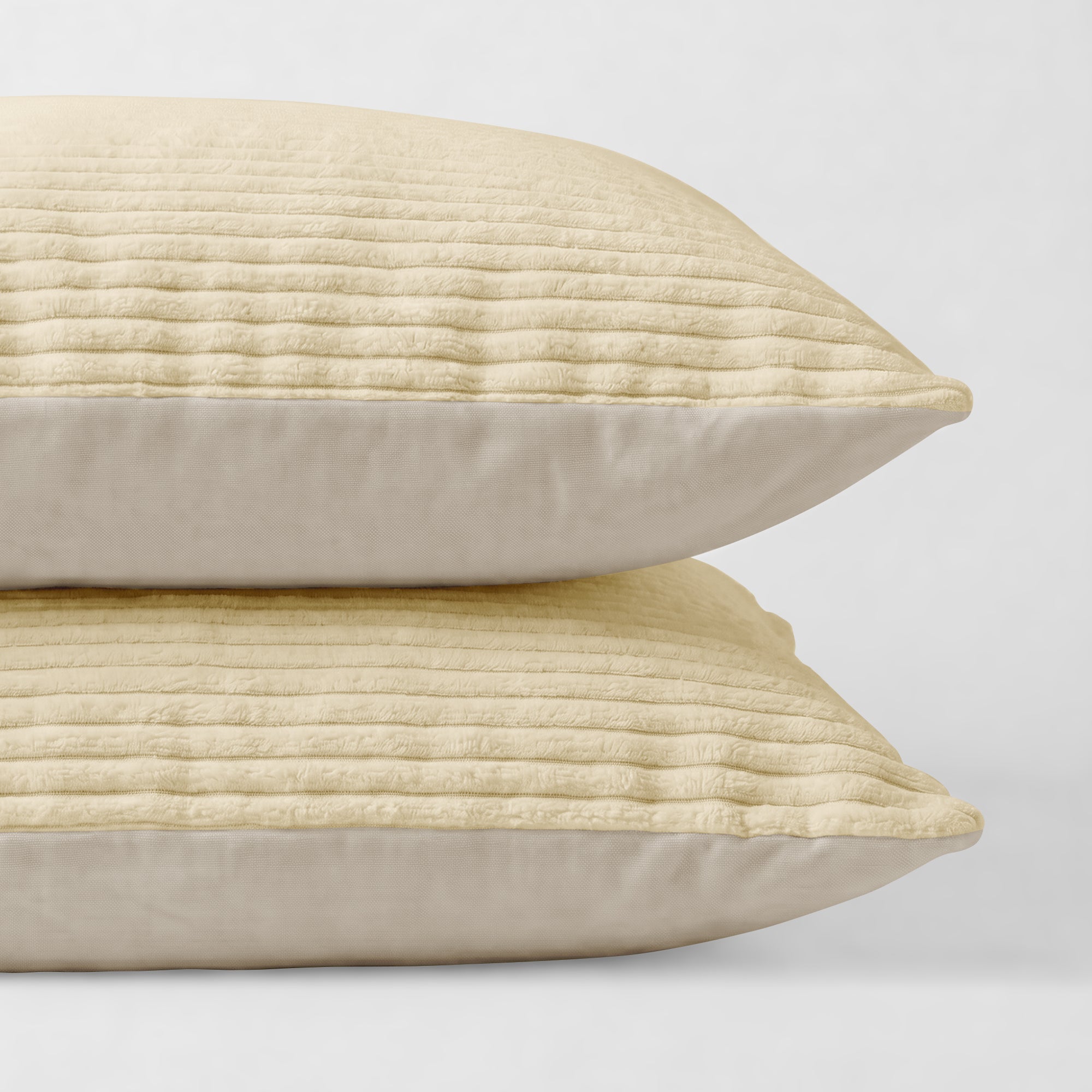 Valking® Kussenslopen Corduroy - Champagne/ Taupe - Set van 2 stuks