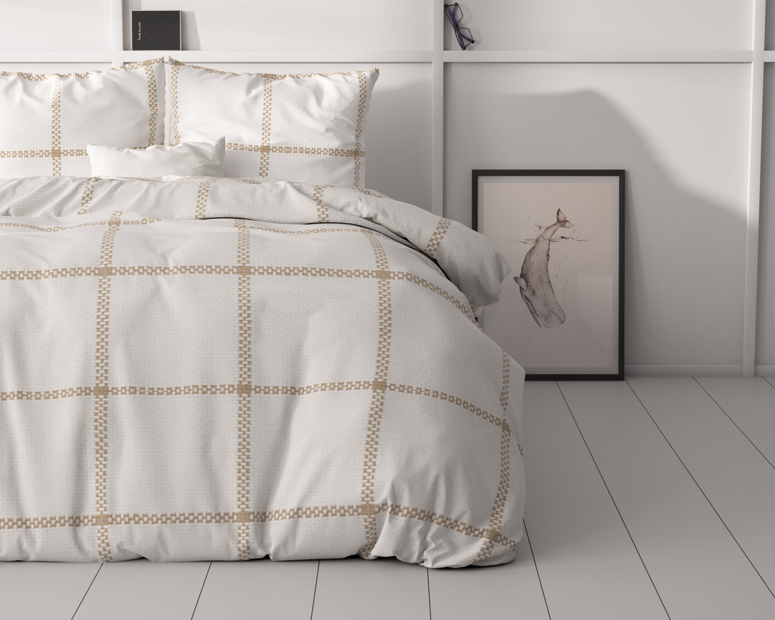 Vasco White Duvet Cover