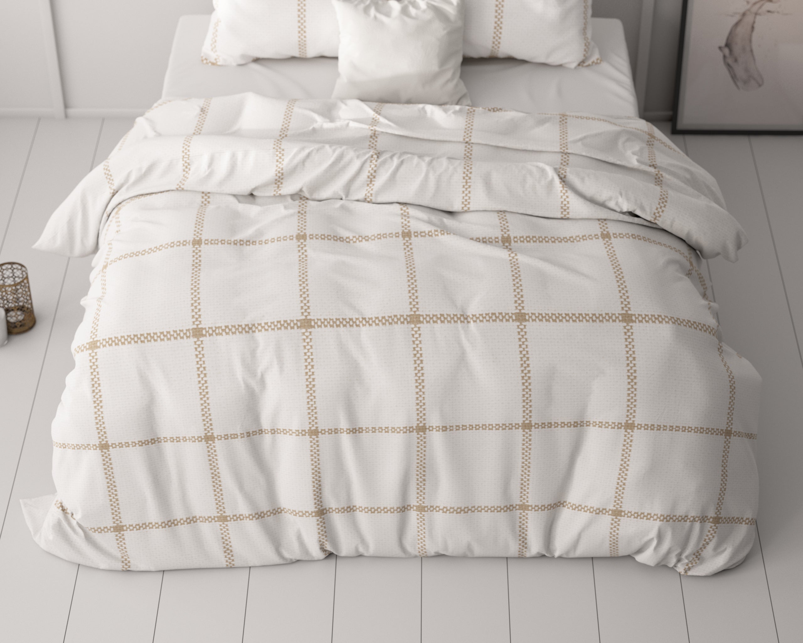 Vasco White Duvet Cover