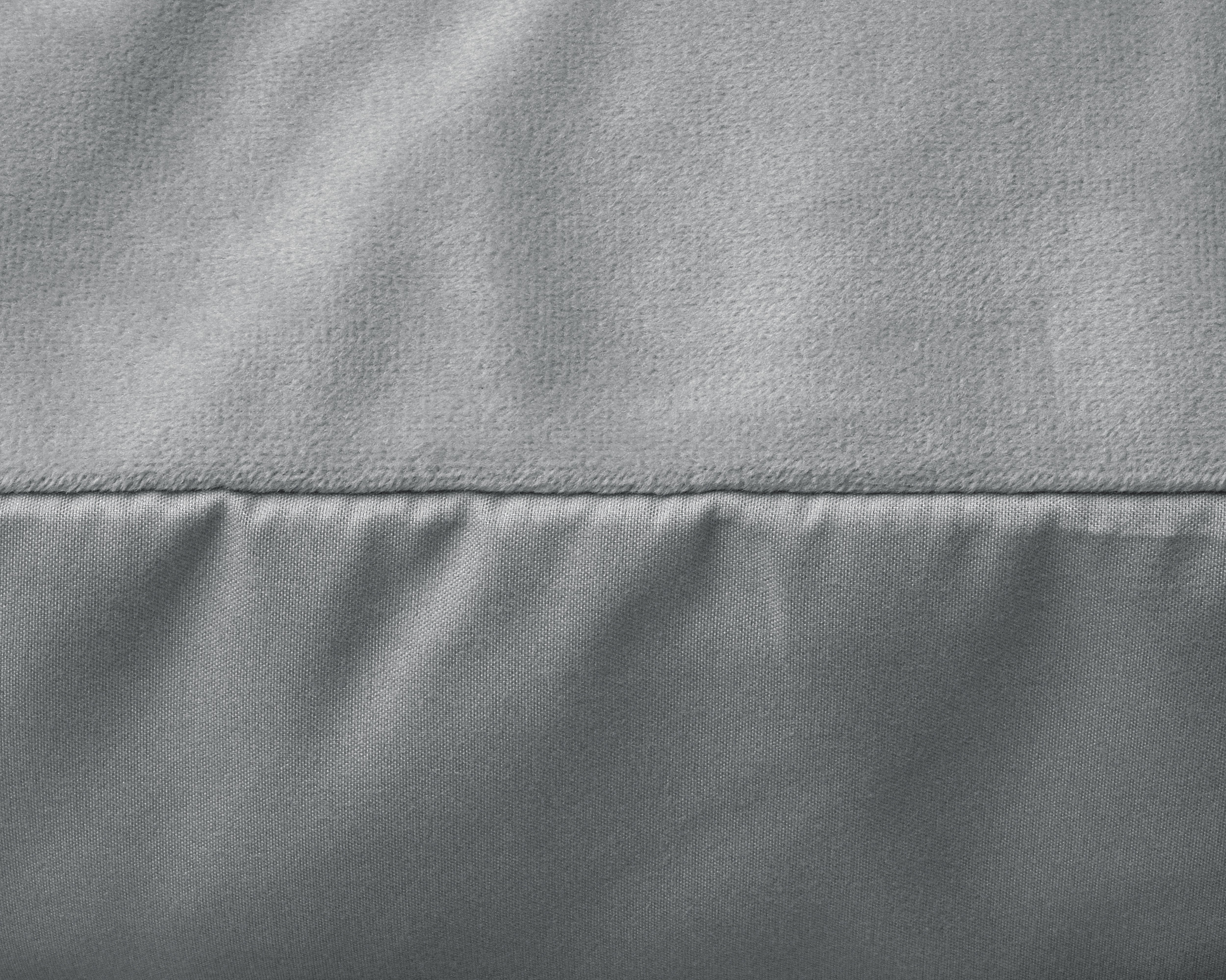 Velvet 2-in-1 pillowcases, Grey, 60 x 70 cm - Velvet soft - Velvet fabric - 2 pieces in 1 package