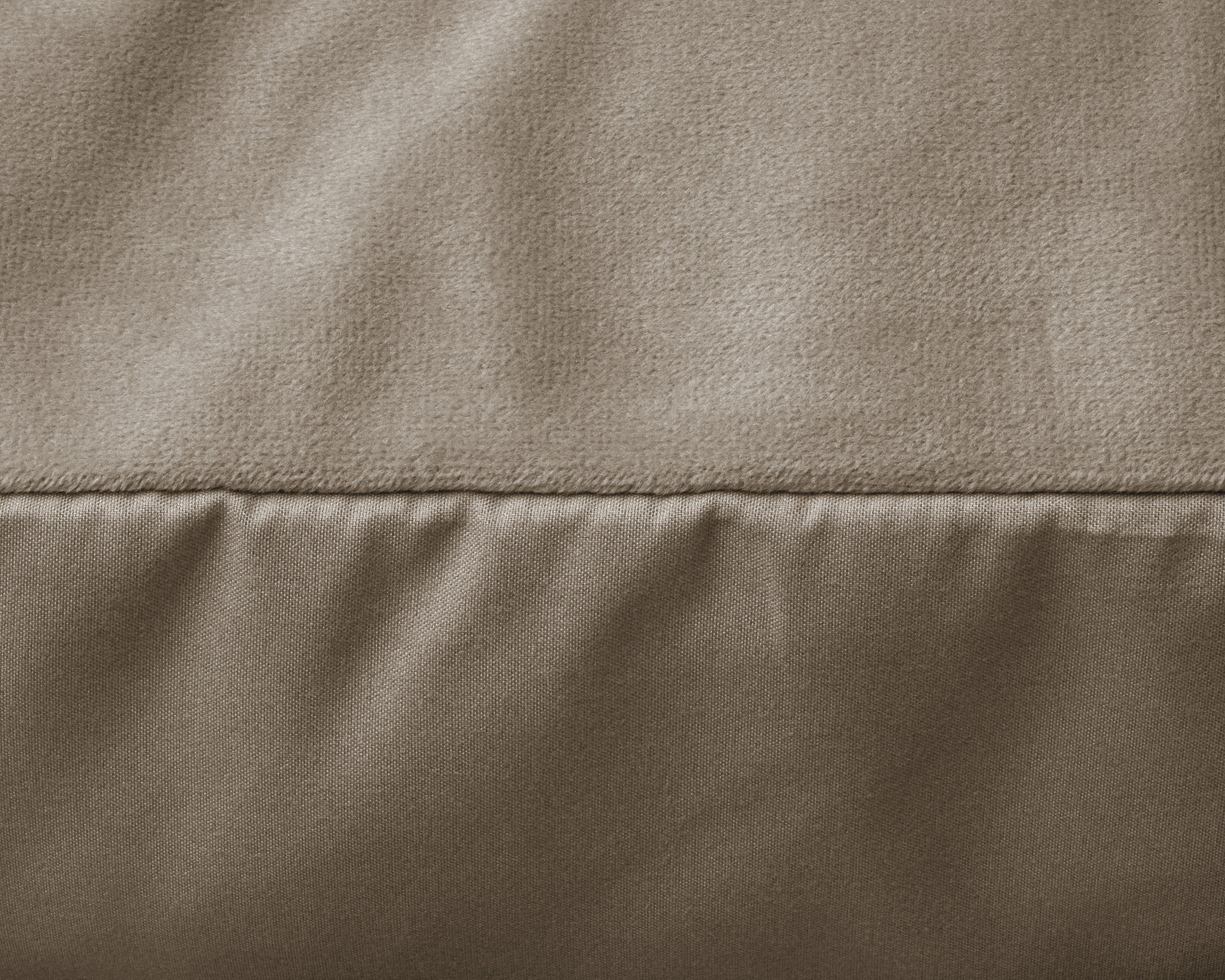 Velvet 2-in-1 pillowcases Taupe/Grey 60 x 70 cm - Velvet soft - Velvet fabric - 2 pieces in 1 package