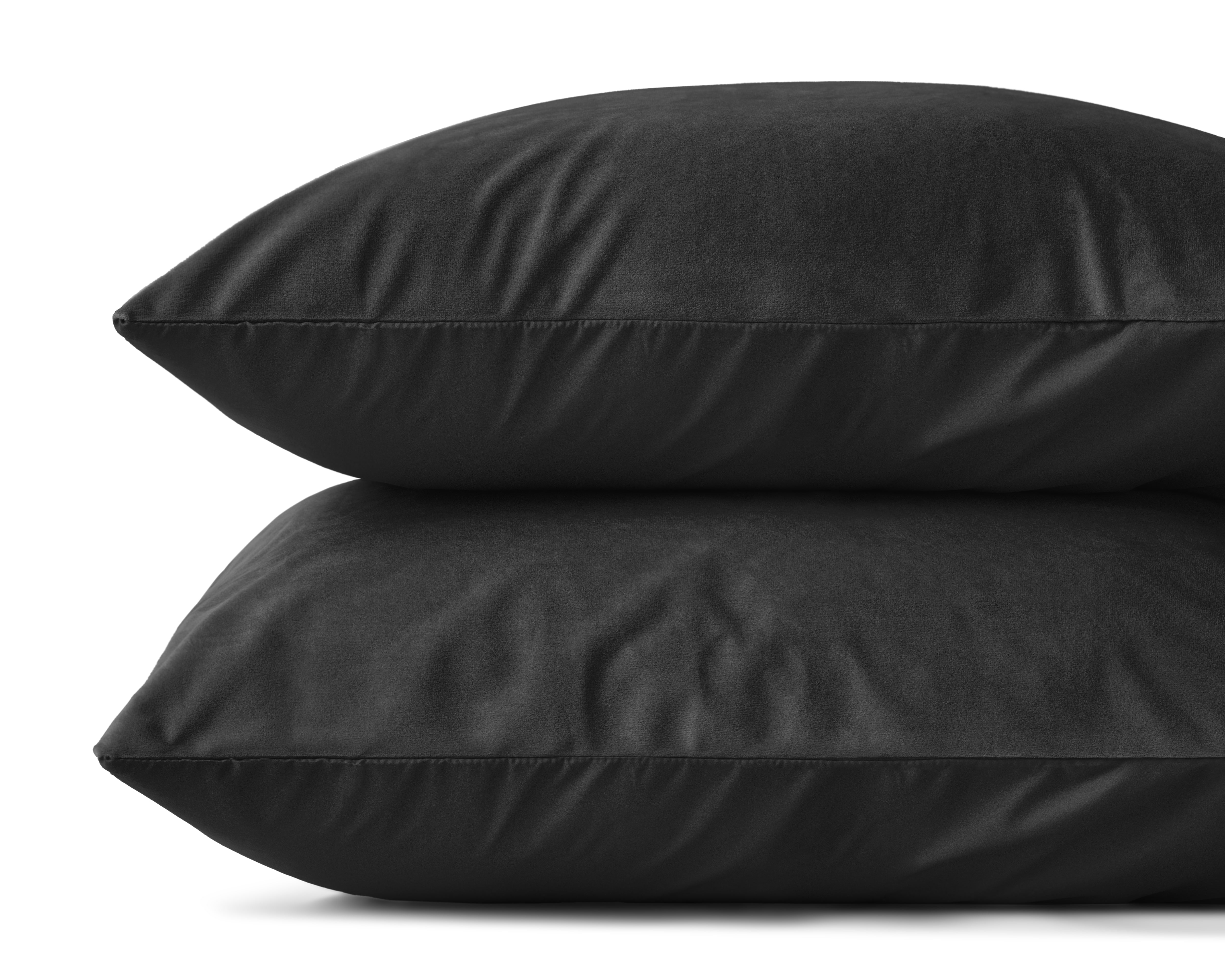 Velvet 2-in-1 pillowcases Black 60 x 70 cm - Velvet soft - Velvet fabric - 2 pieces in 1 package