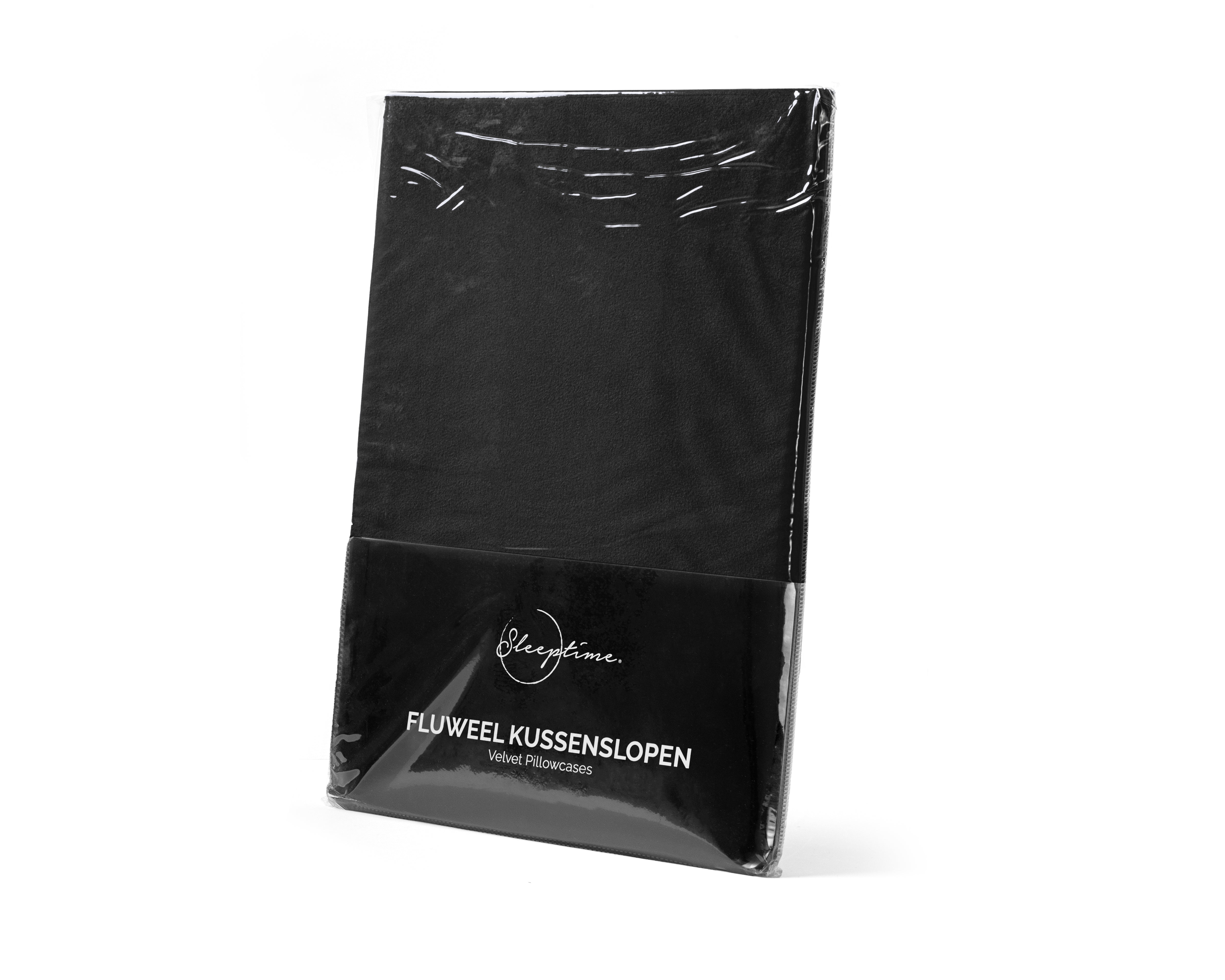 Velvet 2-in-1 pillowcases Black 60 x 70 cm - Velvet soft - Velvet fabric - 2 pieces in 1 package