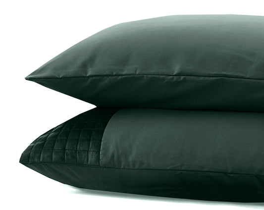 Velvet Band Groen 2pack slopen Green 60 x 70 - Hotel chique - Fluweel zacht - Luxe verpakt