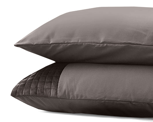 Velvet Band Taupe 2pack slopen Taupe 60 x 70 - Hotel chique - Fluweel zacht - Luxe verpakt
