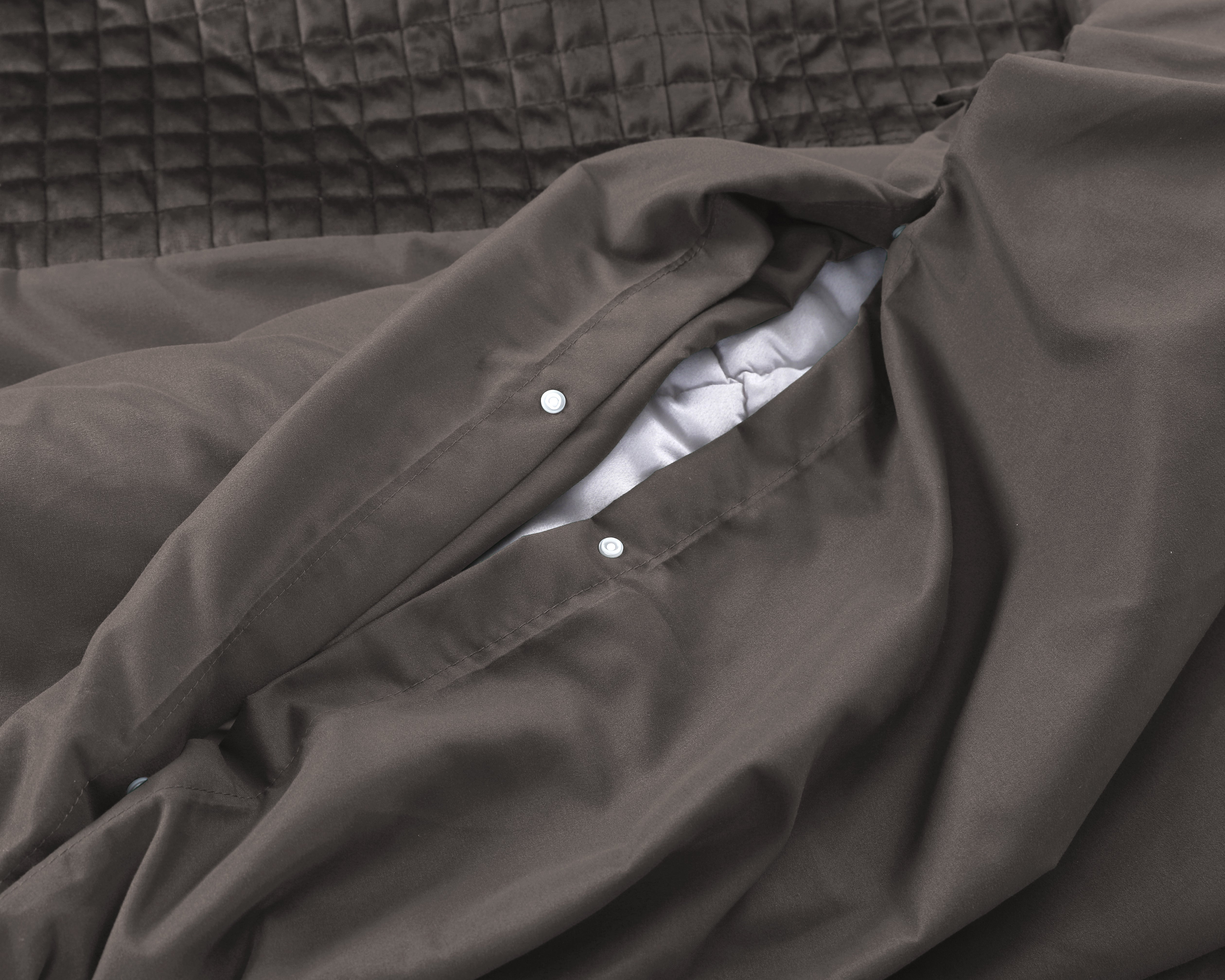 Velvet Band Taupe Dekbedovertrek - Luxe velvet band - Fluweel zacht - Carre gestikt