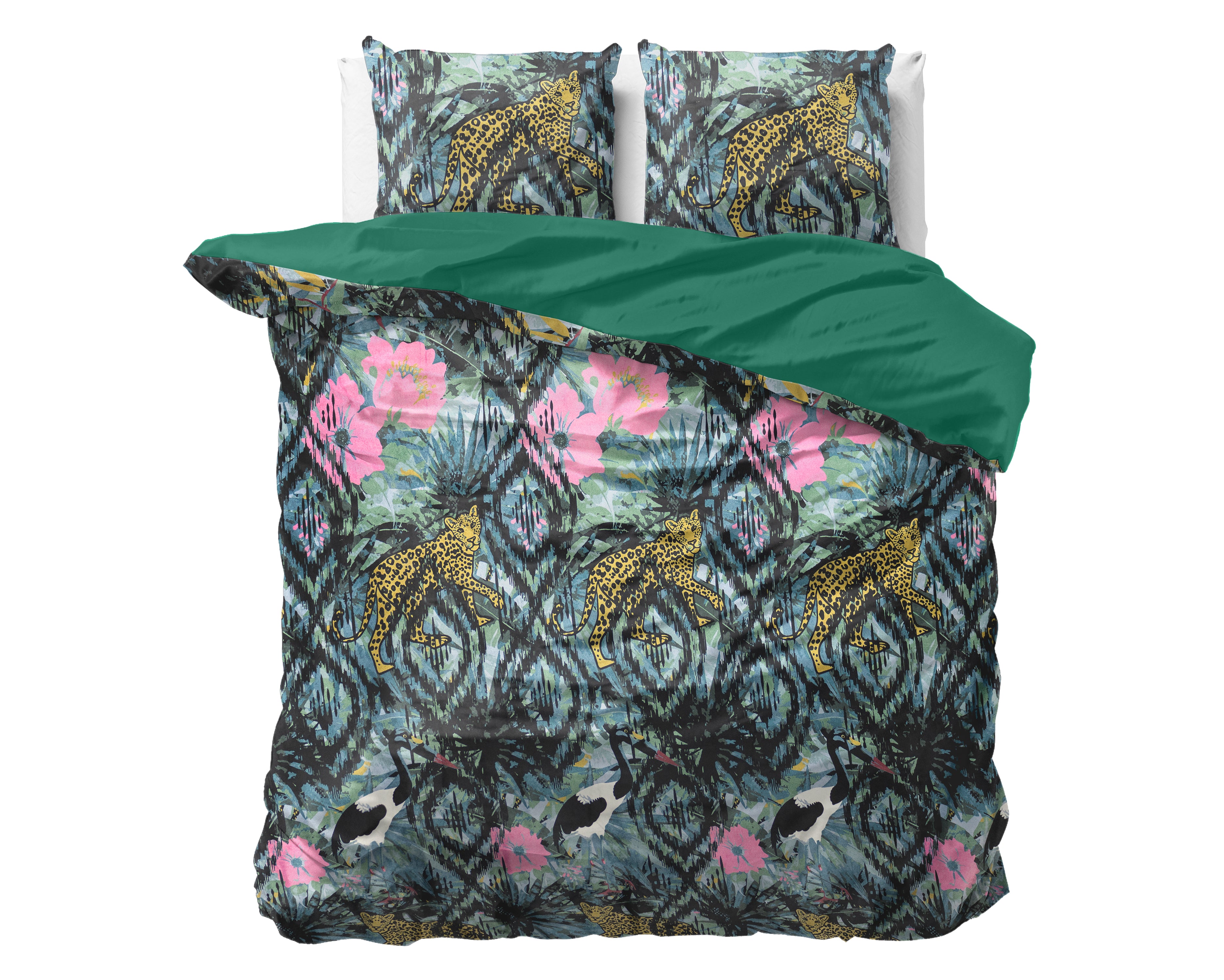 Velvet Botanical Forest Duvet Cover Green - Unique Design - Soft Velvet - Luxurious Feeling