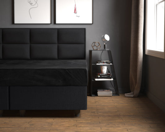 Velvet Hoeslaken Zwart - Warm voor de winter - Zacht en soepel - Vocht absorberend