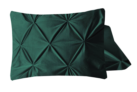 Velvet Pintuck 2pack kussenslopen Groen 60 x 70 - Fluweel zacht - Uni kleur - Luxe verpakt