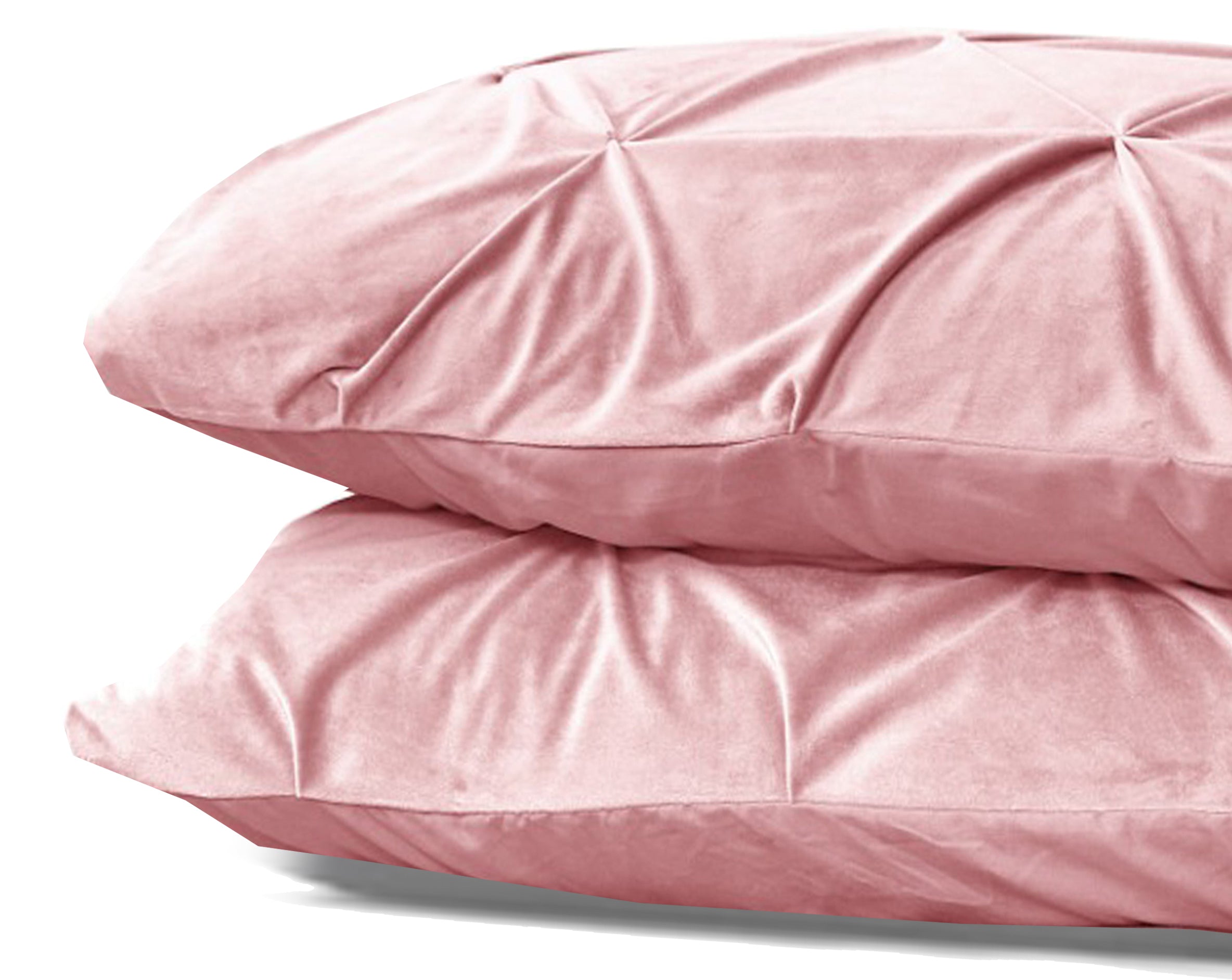 Velvet Pintuck 2pack kussenslopen Roze 60 x 70 - Fluweel zacht - Uni kleur - Luxe verpakt