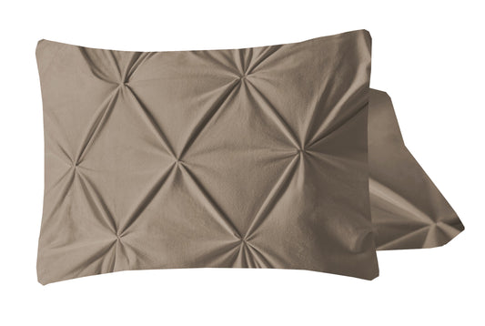 Velvet Pintuck 2pack kussenslopen Taupe 60 x 70 - Fluweel zacht - Uni kleur - Luxe verpakt