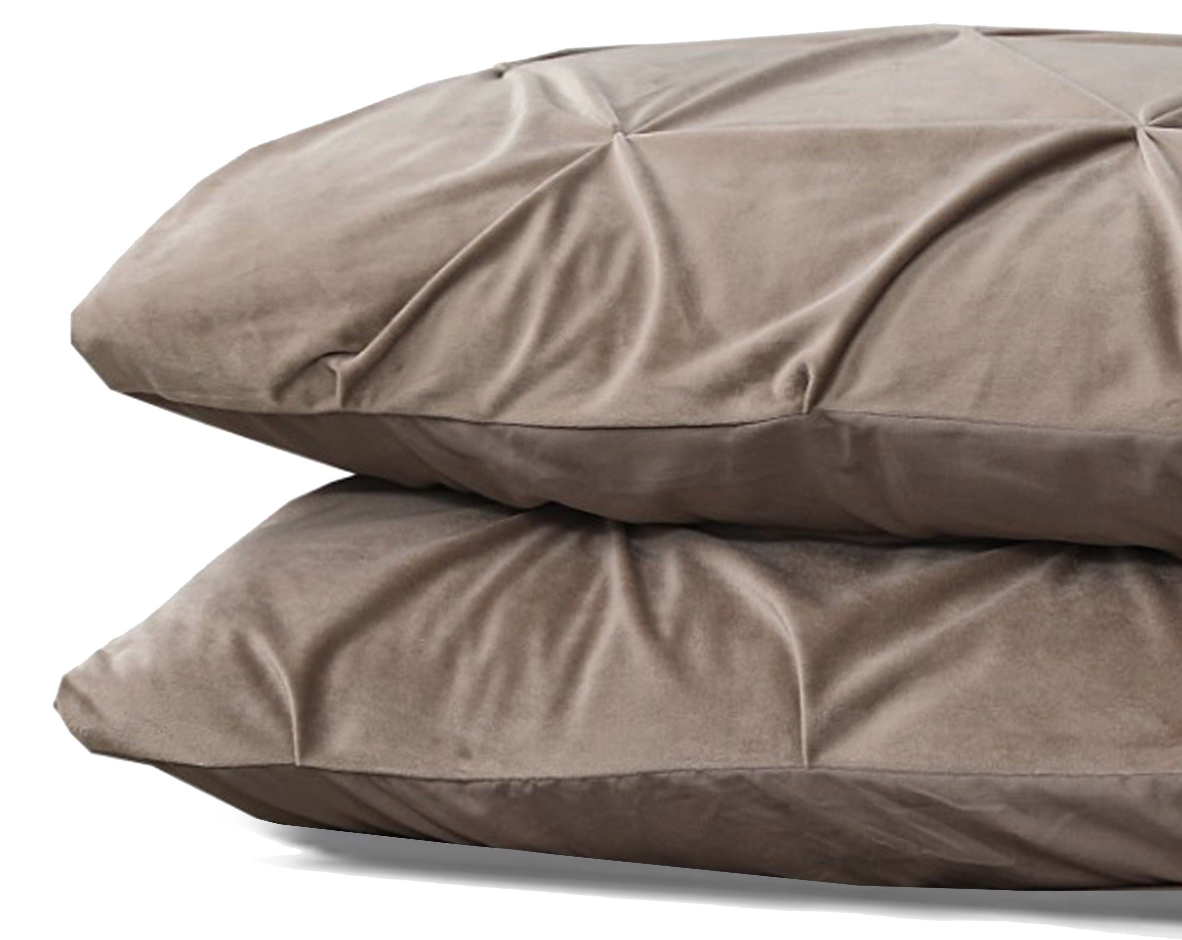 Velvet Pintuck 2-pack pillowcases Taupe 60 x 70 - Velvet soft - Plain color - Luxuriously packaged
