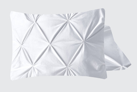 Velvet Pintuck 2pack kussenslopen Wit 60 x 70 - Fluweel zacht - Uni kleur - Luxe verpakt