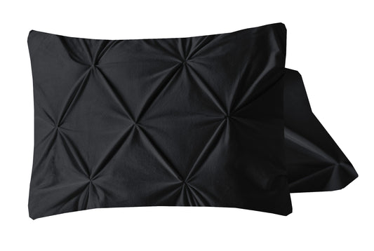 Velvet Pintuck 2pack kussenslopen Zwart 60 x 70 - Fluweel zacht - Uni kleur - Luxe verpakt