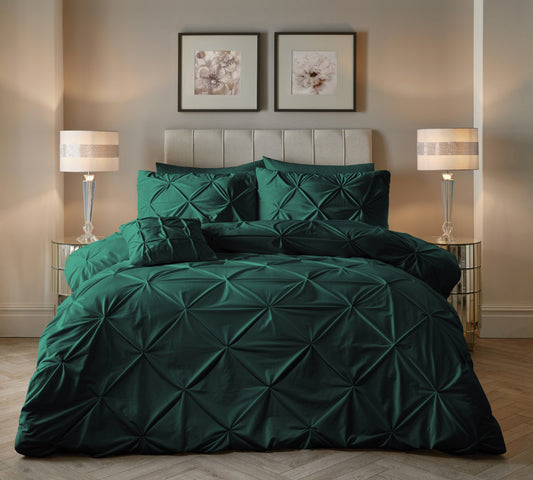 Velvet Pintuck Dekbedovertrek Groen - Fluweel zacht - Chique design - Luxe verpakking