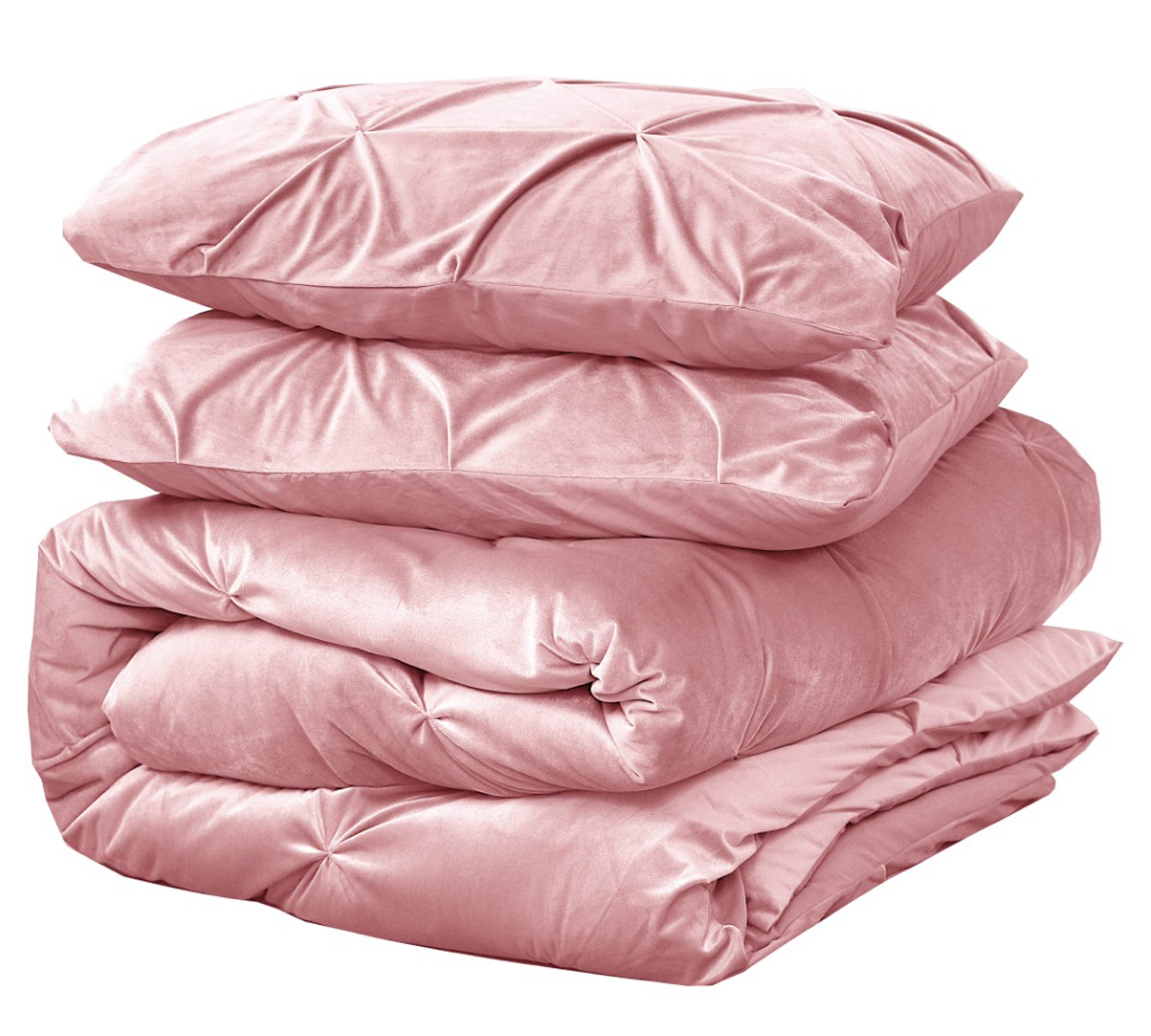 Velvet Pintuck Dekbedovertrek Roze - Fluweel zacht - Chique design - Luxe verpakking