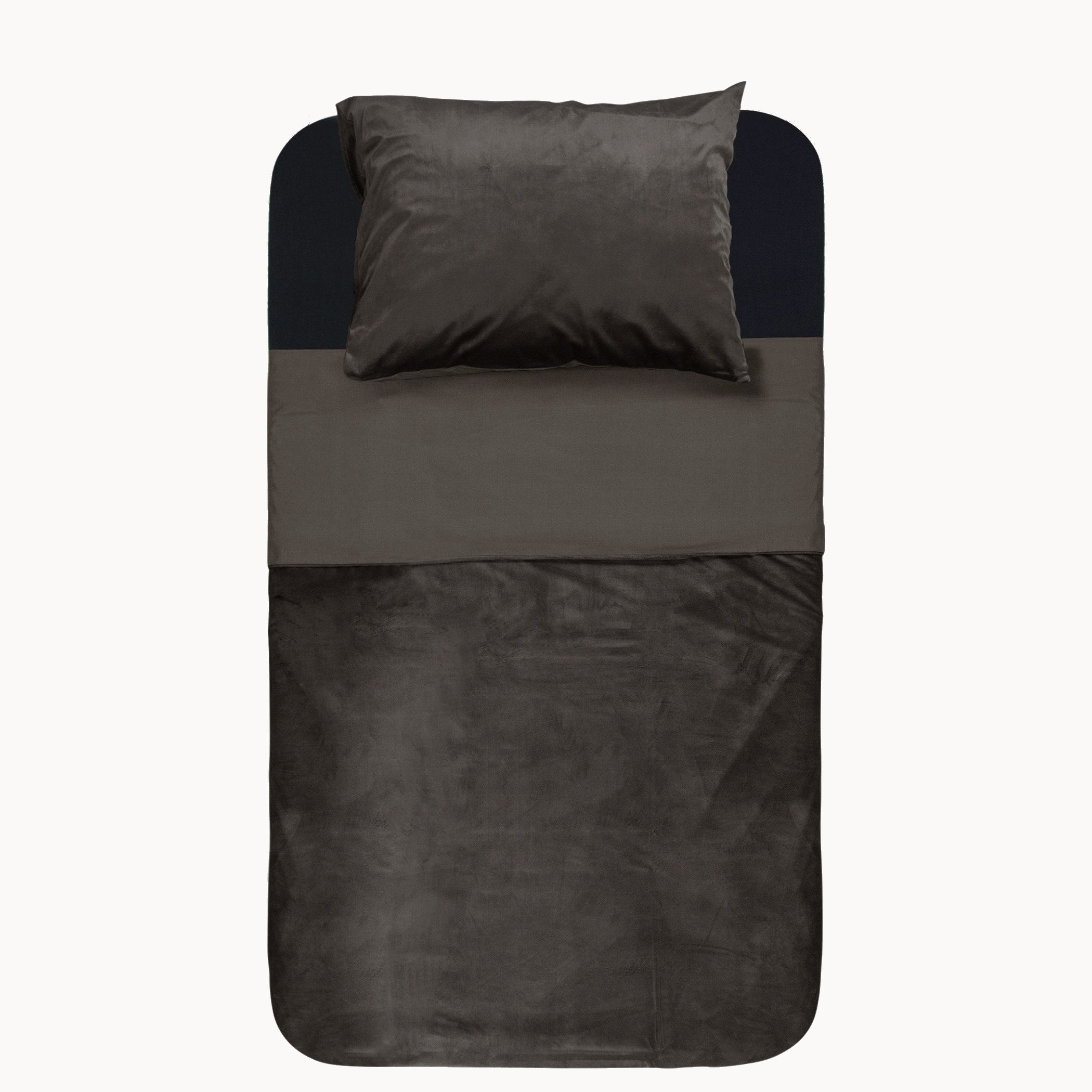 Velvet Piping Dekbedovertrek Deep Taupe - Velvet Piping - Fluweel zacht - Luxe verpakt