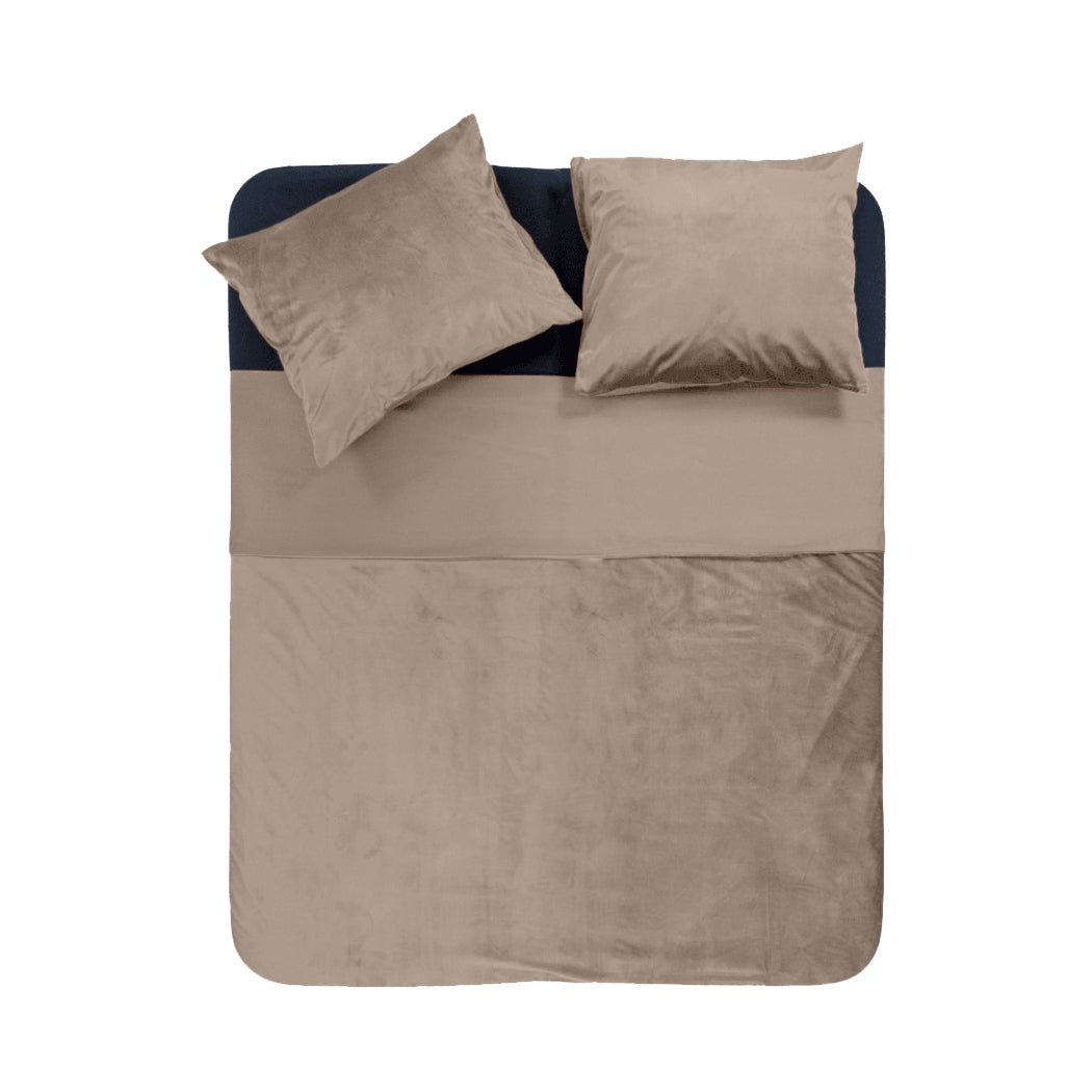 Velvet Piping Dekbedovertrek Taupe / Grijs - Velvet Piping - Fluweel zacht - Luxe verpakt