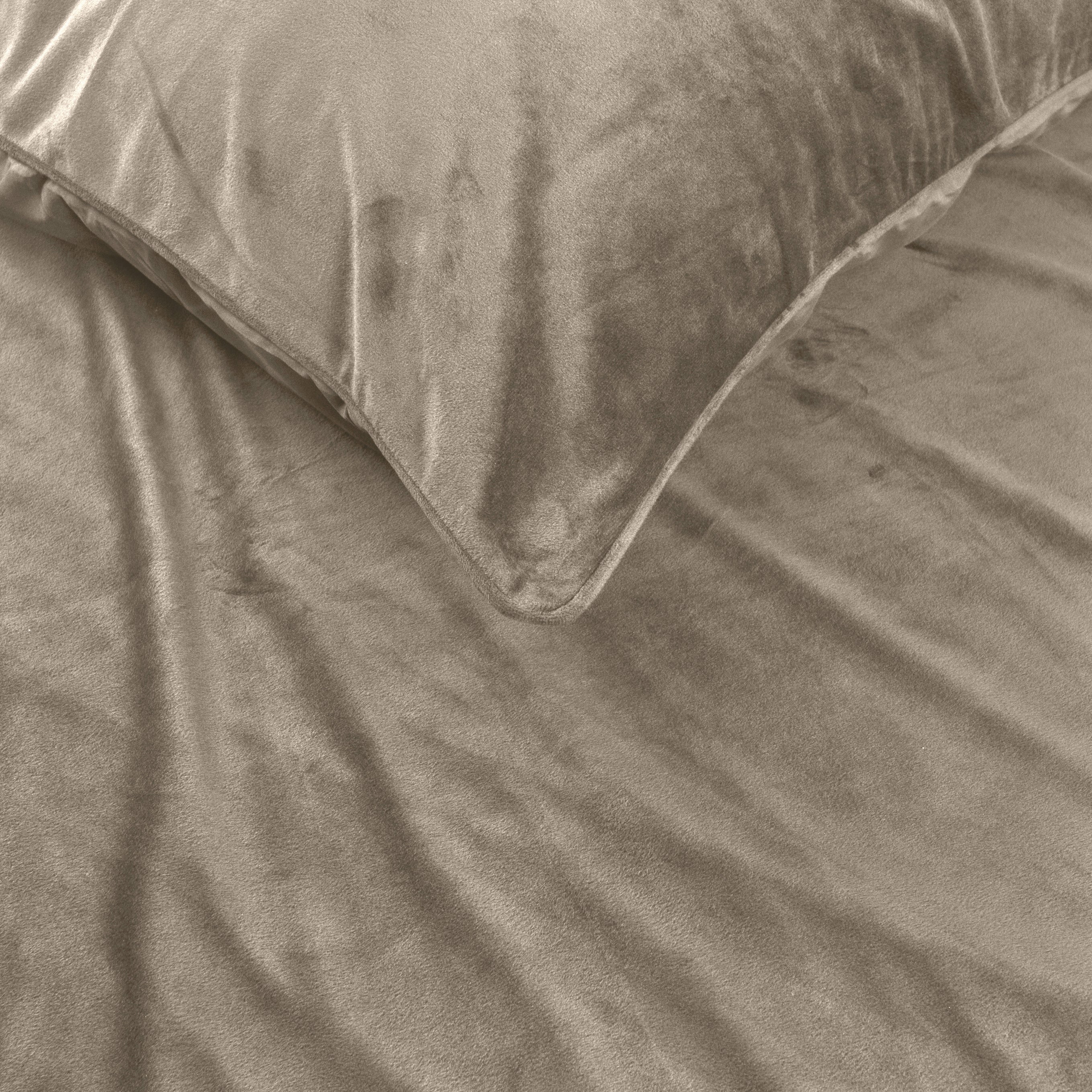 Velvet Piping Dekbedovertrek Taupe / Grijs - Velvet Piping - Fluweel zacht - Luxe verpakt