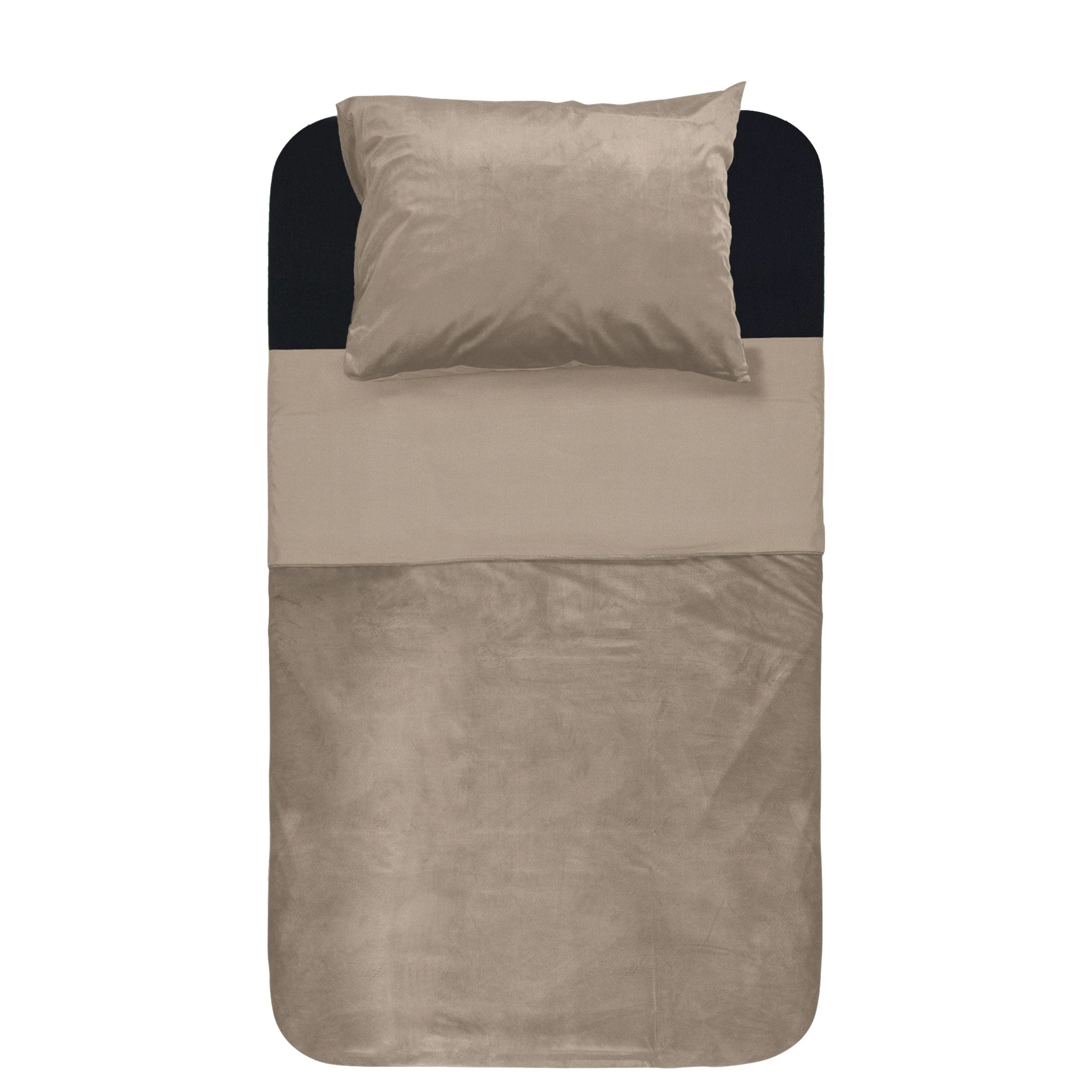 Velvet Piping Dekbedovertrek Taupe / Grijs - Velvet Piping - Fluweel zacht - Luxe verpakt