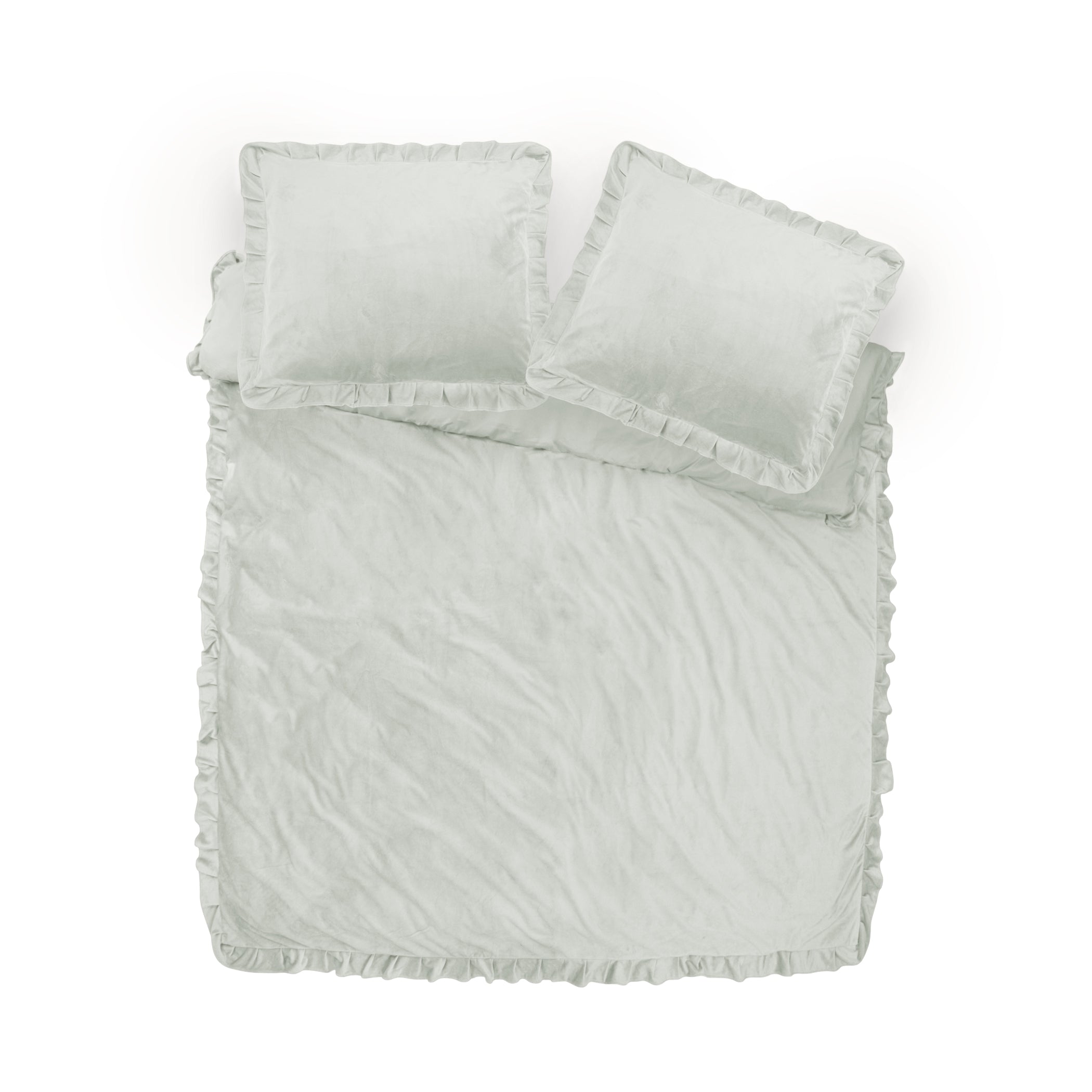 Velvet Ruffles Duvet Cover Cappuccino White - Ruffles effect - Velvet soft - Luxuriously packaged