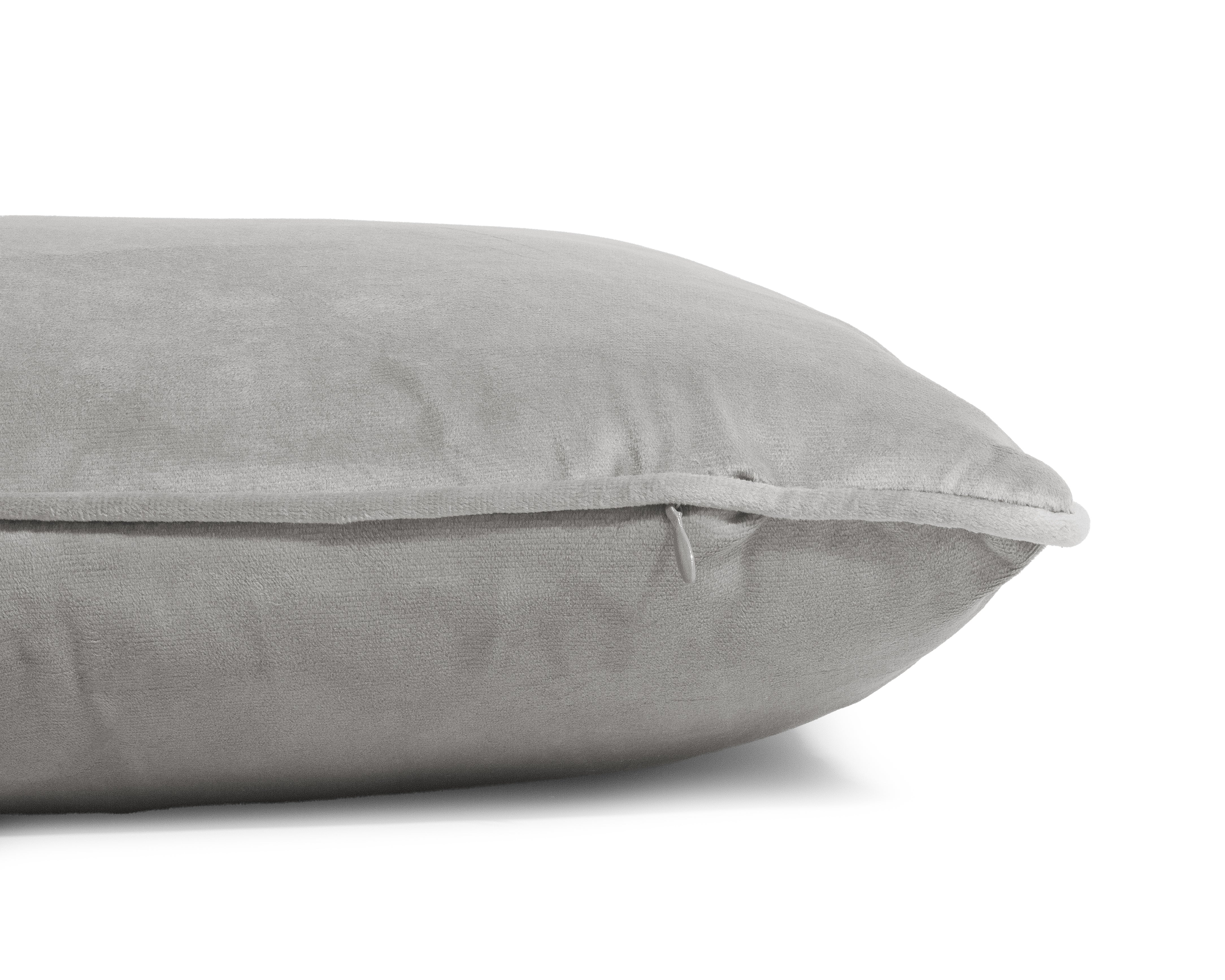 Velvet decorative cushion gray 50 x 50 - Wonderfully soft - Luxurious velvet fabric - Including zipper