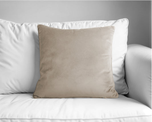 Velvet Sierkussen Taupe 50 x 50 - Heerlijk zacht - Luxe velvet stof - Inclusief rits