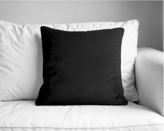 Velvet Sierkussen Zwart 50 x 50 - Heerlijk zacht - Luxe velvet stof - Inclusief rits